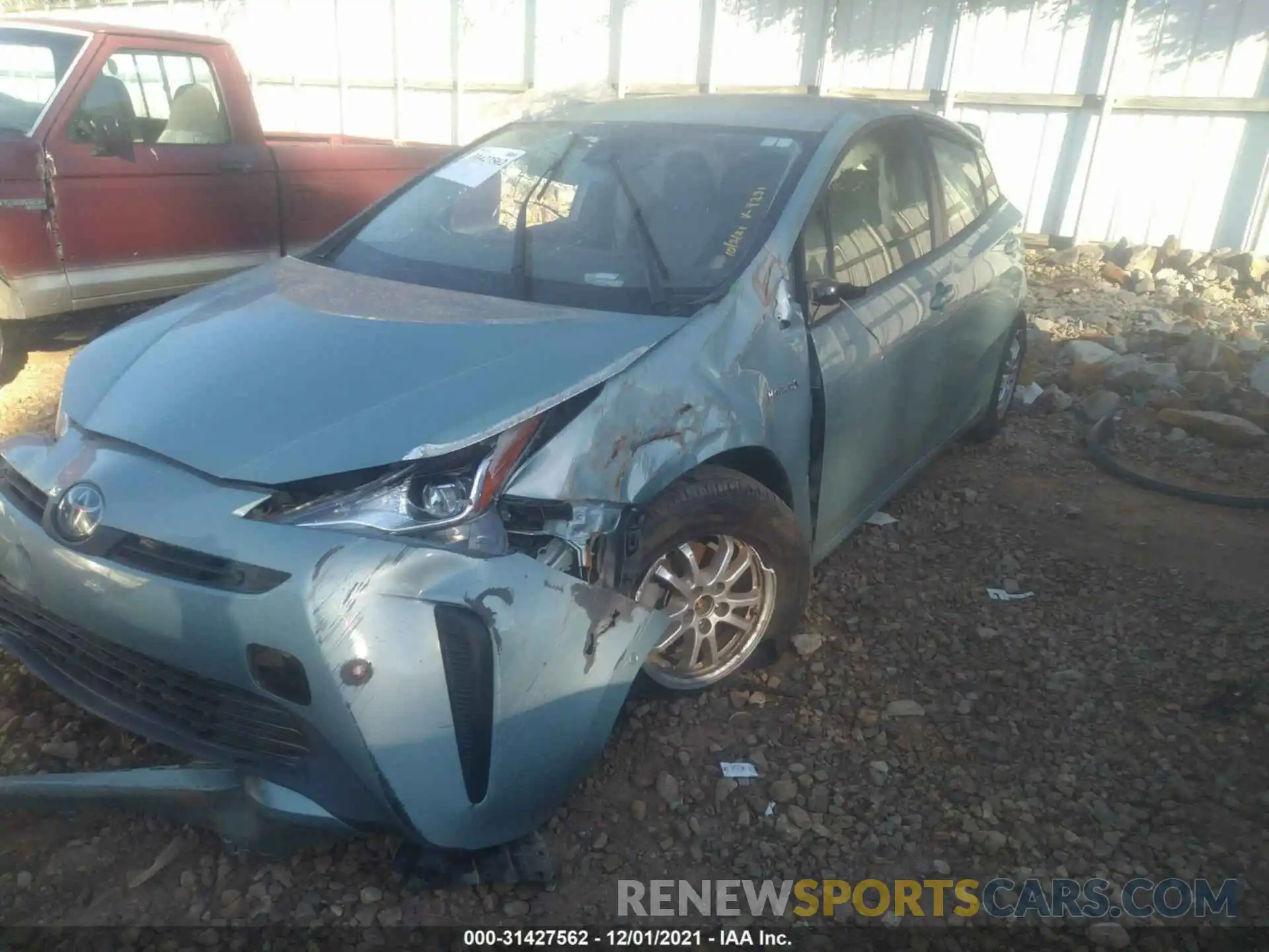 2 Photograph of a damaged car JTDKARFU9K3099231 TOYOTA PRIUS 2019