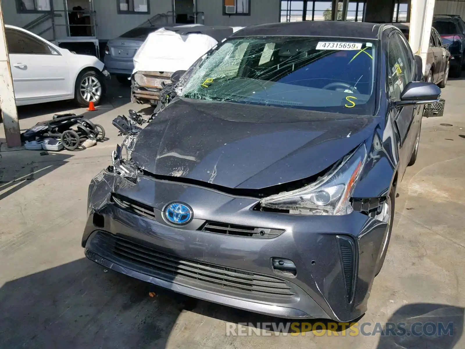 2 Photograph of a damaged car JTDKARFUXK3069820 TOYOTA PRIUS 2019