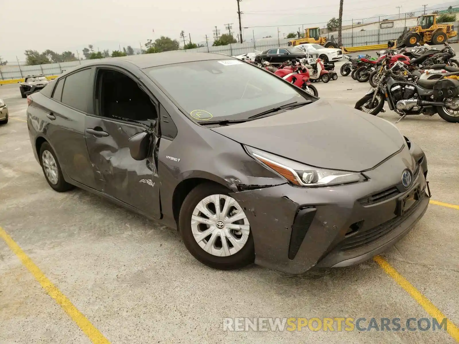 1 Photograph of a damaged car JTDKARFUXK3070188 TOYOTA PRIUS 2019