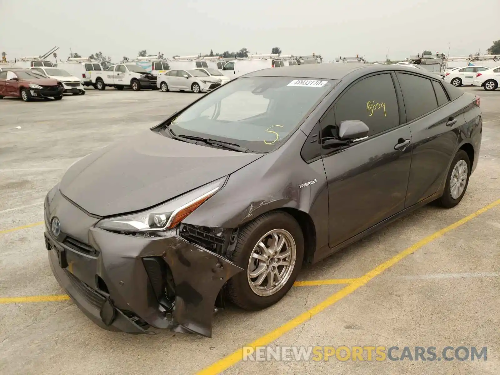 2 Photograph of a damaged car JTDKARFUXK3070188 TOYOTA PRIUS 2019