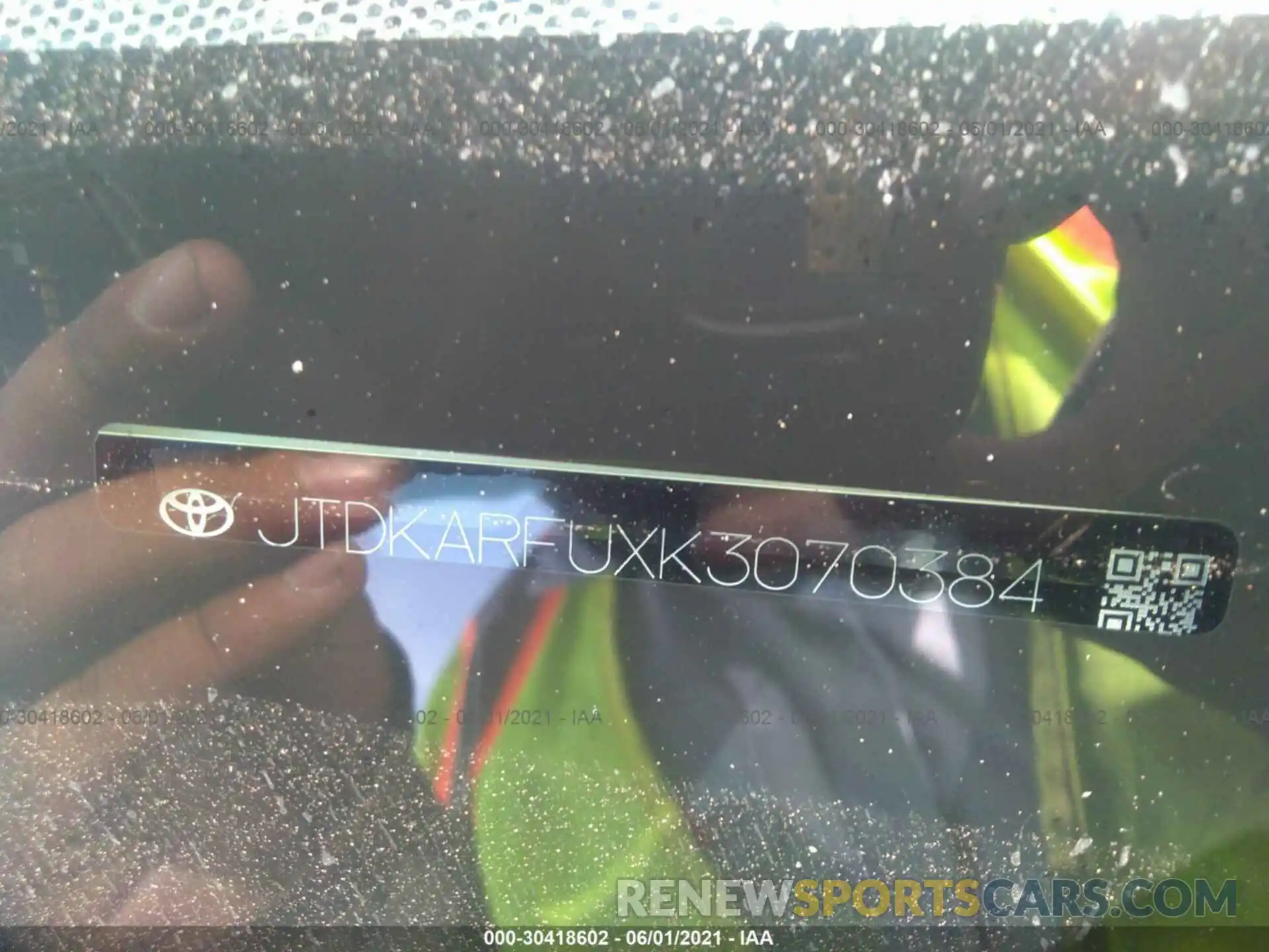 9 Photograph of a damaged car JTDKARFUXK3070384 TOYOTA PRIUS 2019