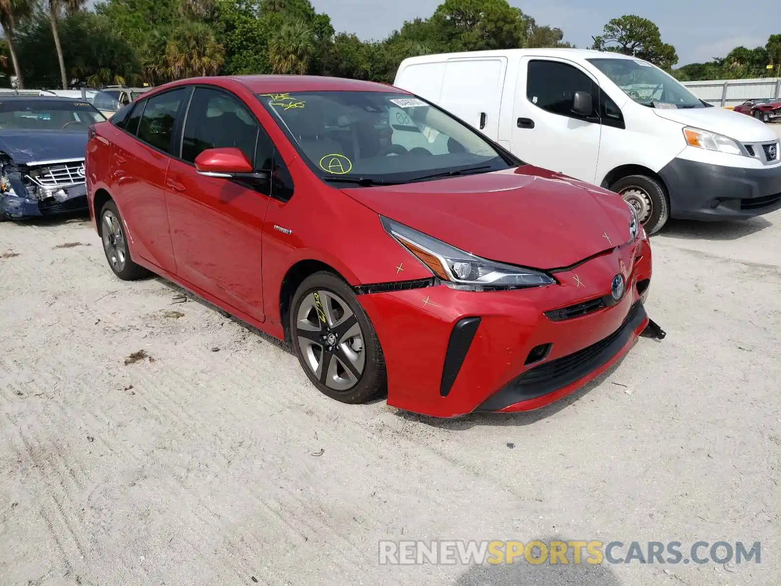 1 Photograph of a damaged car JTDKARFUXK3070837 TOYOTA PRIUS 2019