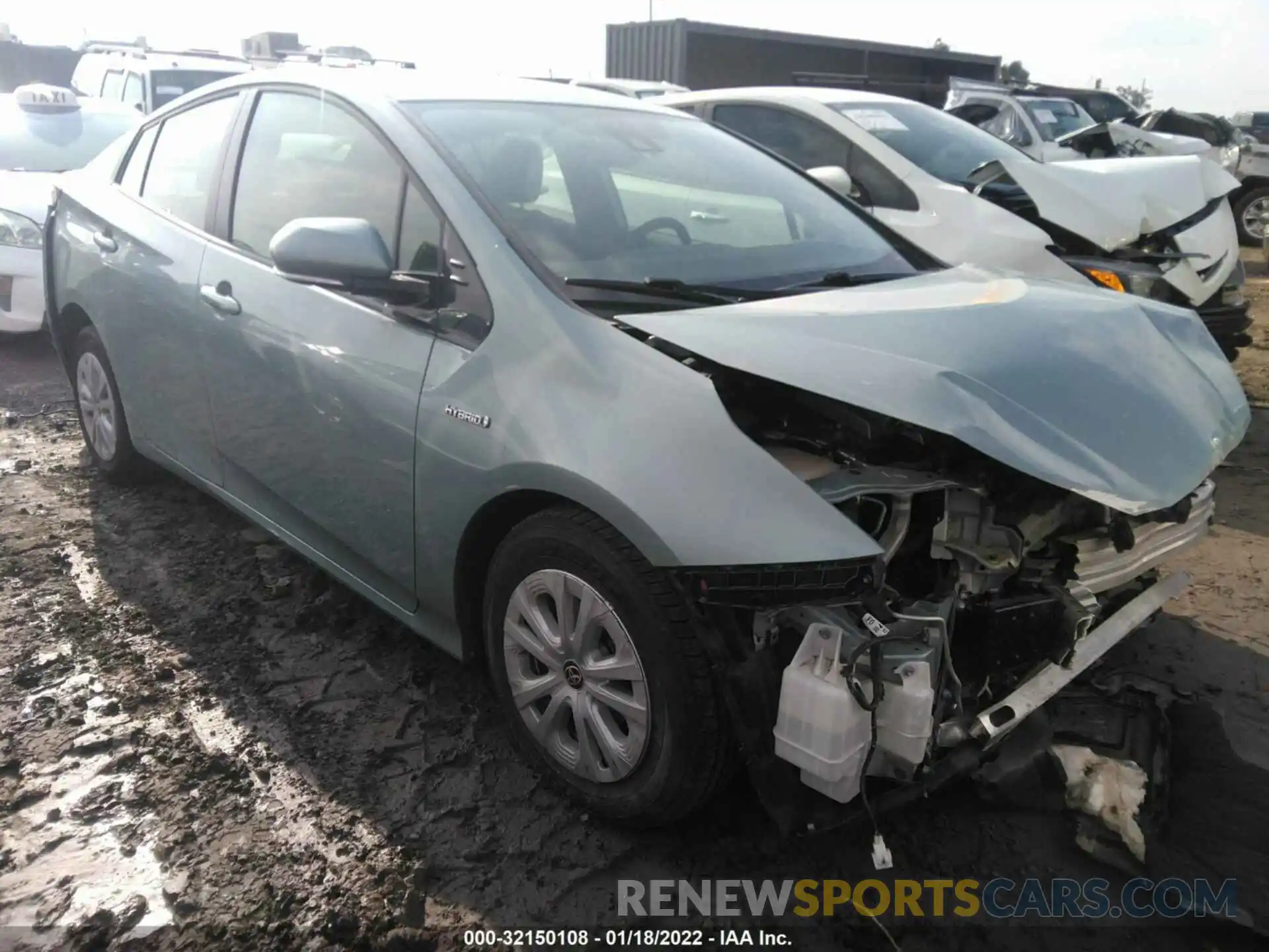 1 Photograph of a damaged car JTDKARFUXK3071504 TOYOTA PRIUS 2019