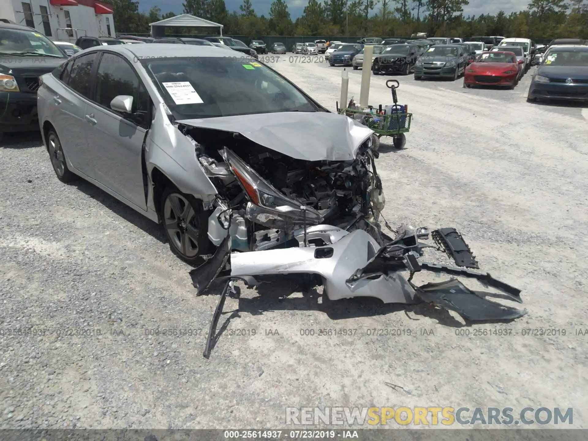 1 Photograph of a damaged car JTDKARFUXK3072877 TOYOTA PRIUS 2019