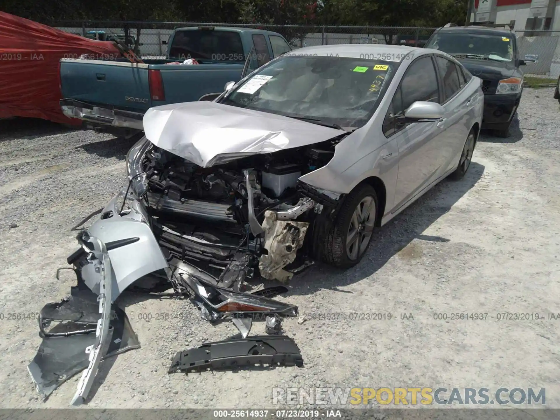 2 Photograph of a damaged car JTDKARFUXK3072877 TOYOTA PRIUS 2019