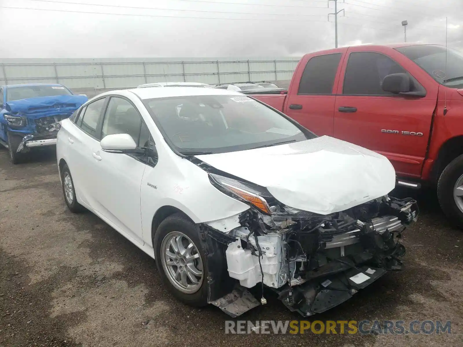 1 Photograph of a damaged car JTDKARFUXK3073074 TOYOTA PRIUS 2019