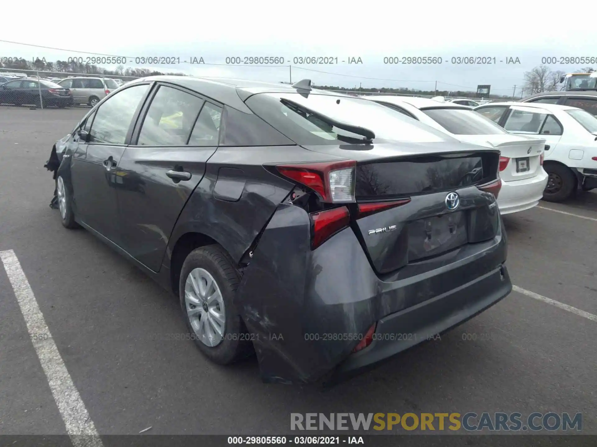 3 Photograph of a damaged car JTDKARFUXK3073186 TOYOTA PRIUS 2019