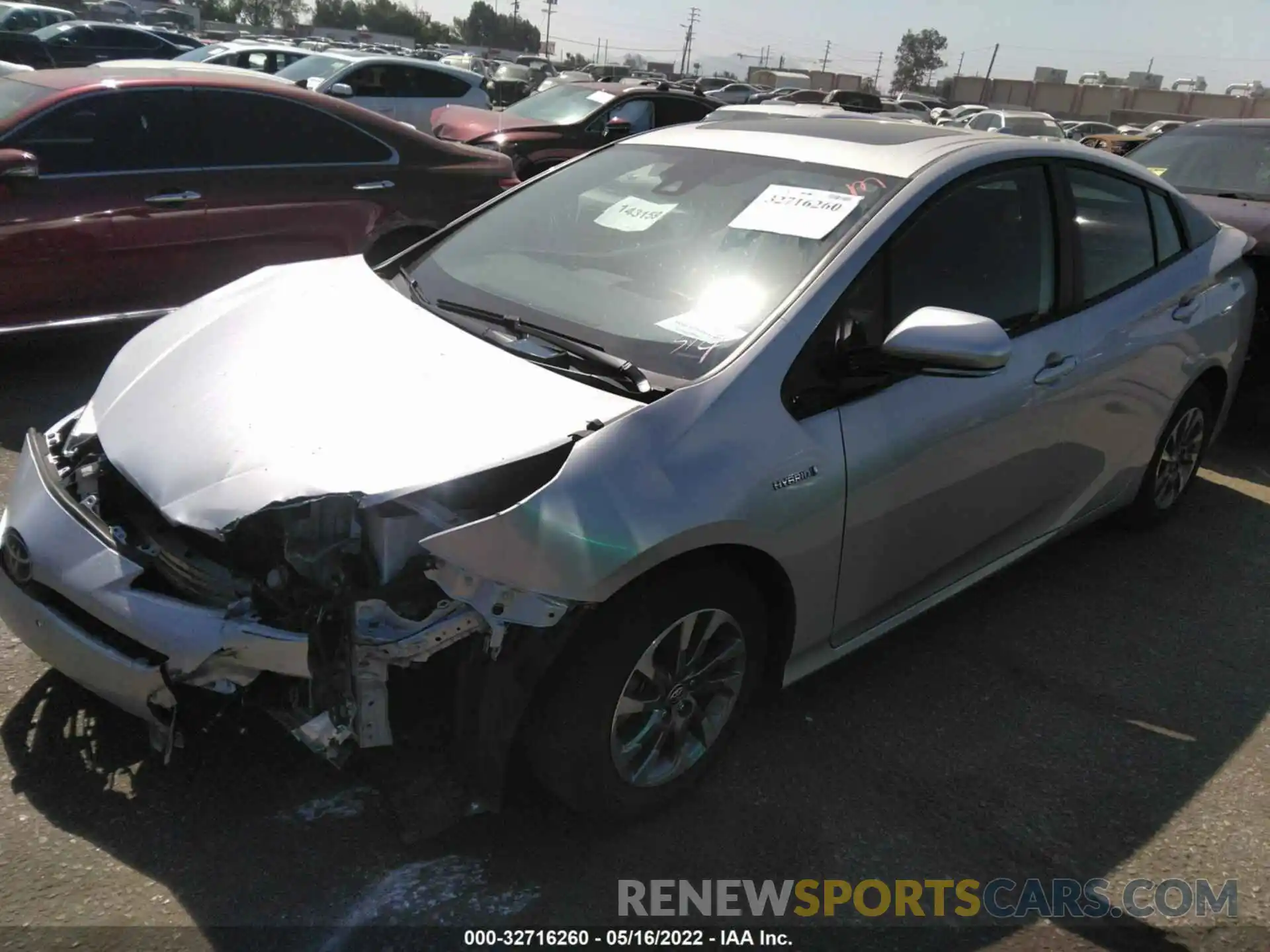 2 Photograph of a damaged car JTDKARFUXK3073477 TOYOTA PRIUS 2019