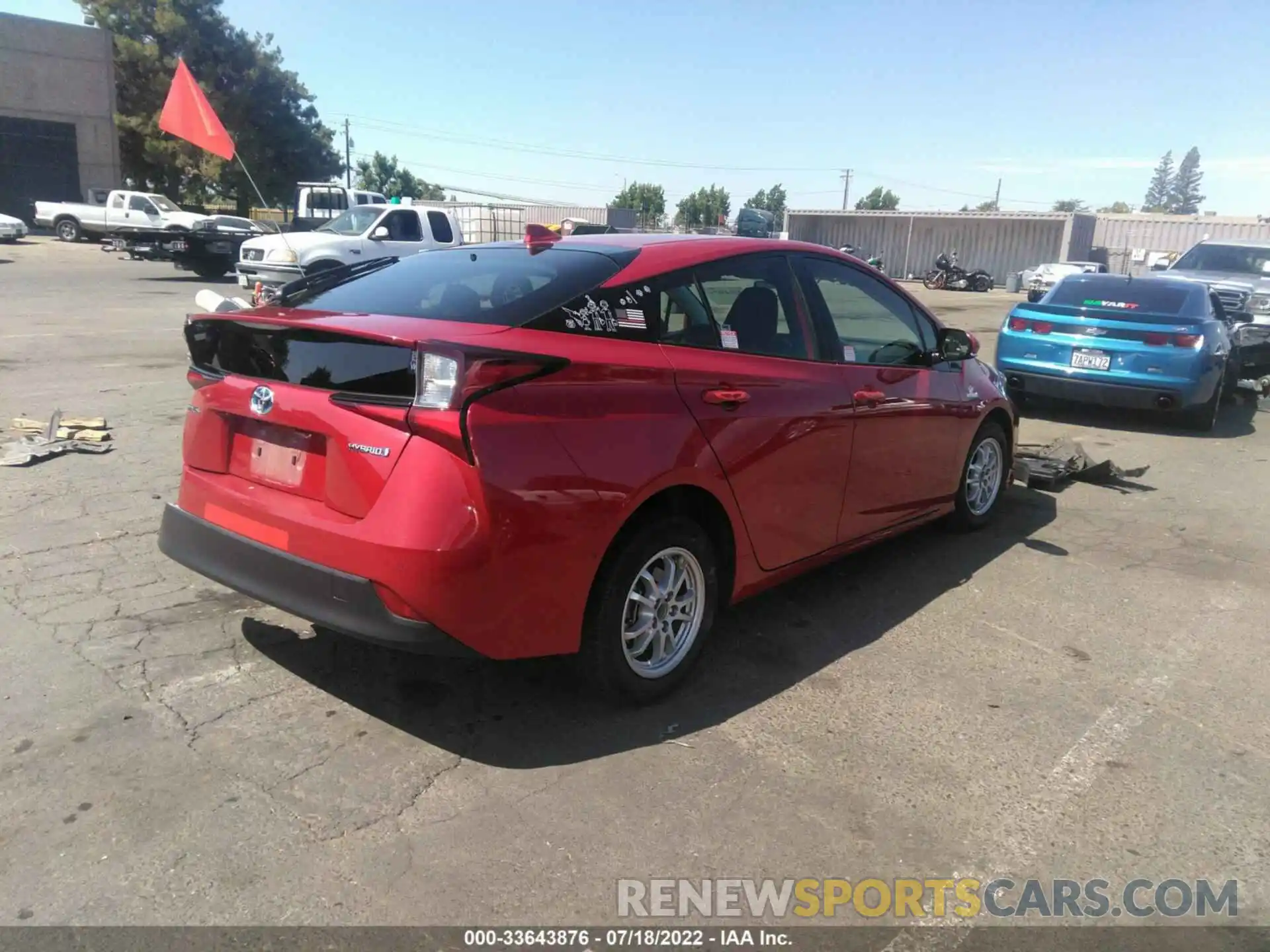 4 Photograph of a damaged car JTDKARFUXK3074032 TOYOTA PRIUS 2019