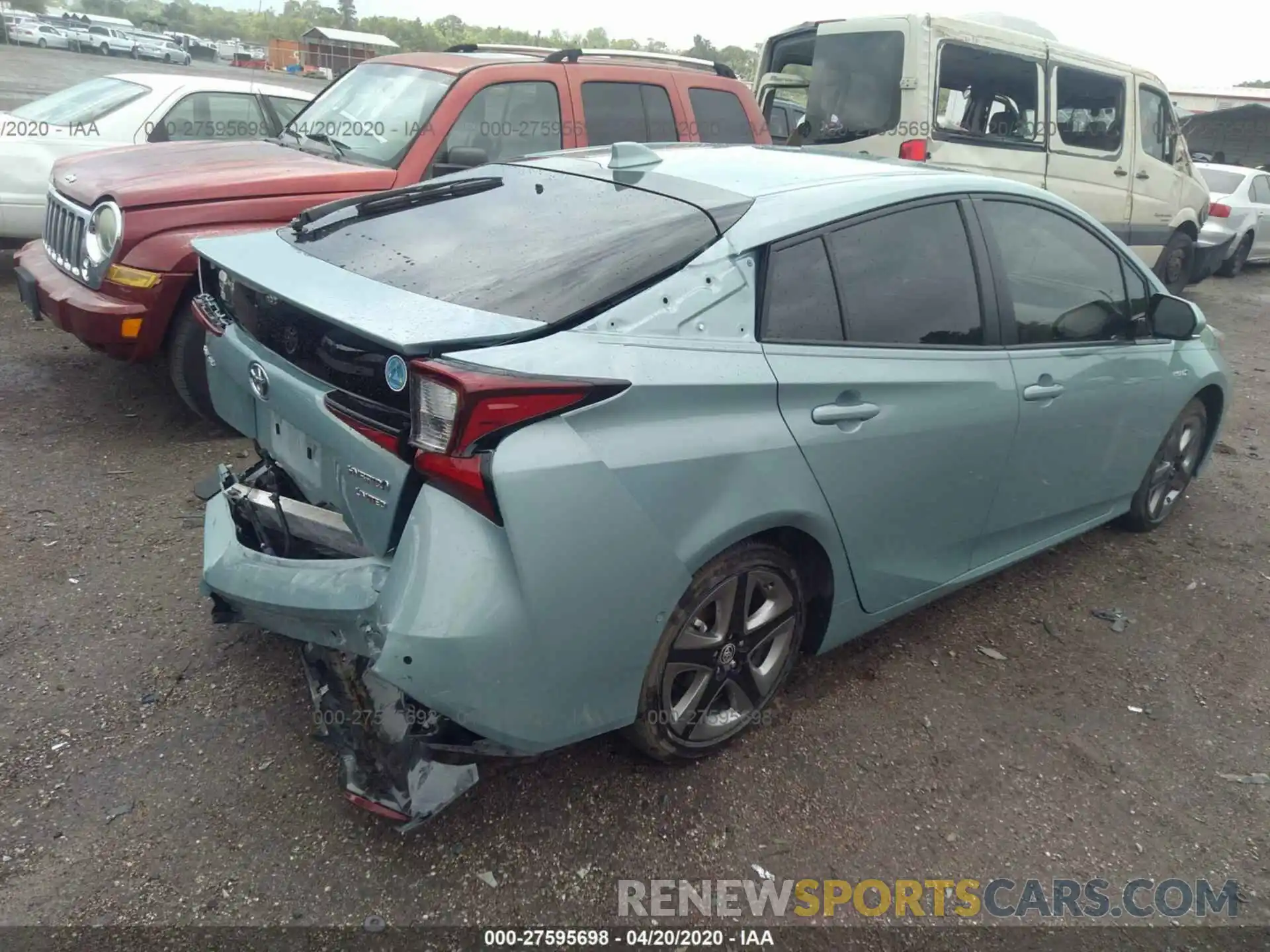 4 Photograph of a damaged car JTDKARFUXK3076735 TOYOTA PRIUS 2019