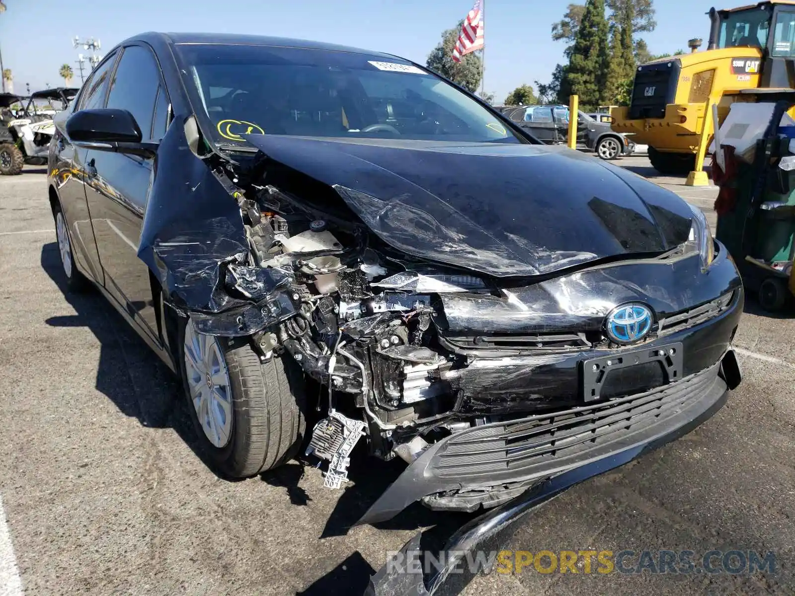 1 Photograph of a damaged car JTDKARFUXK3077061 TOYOTA PRIUS 2019