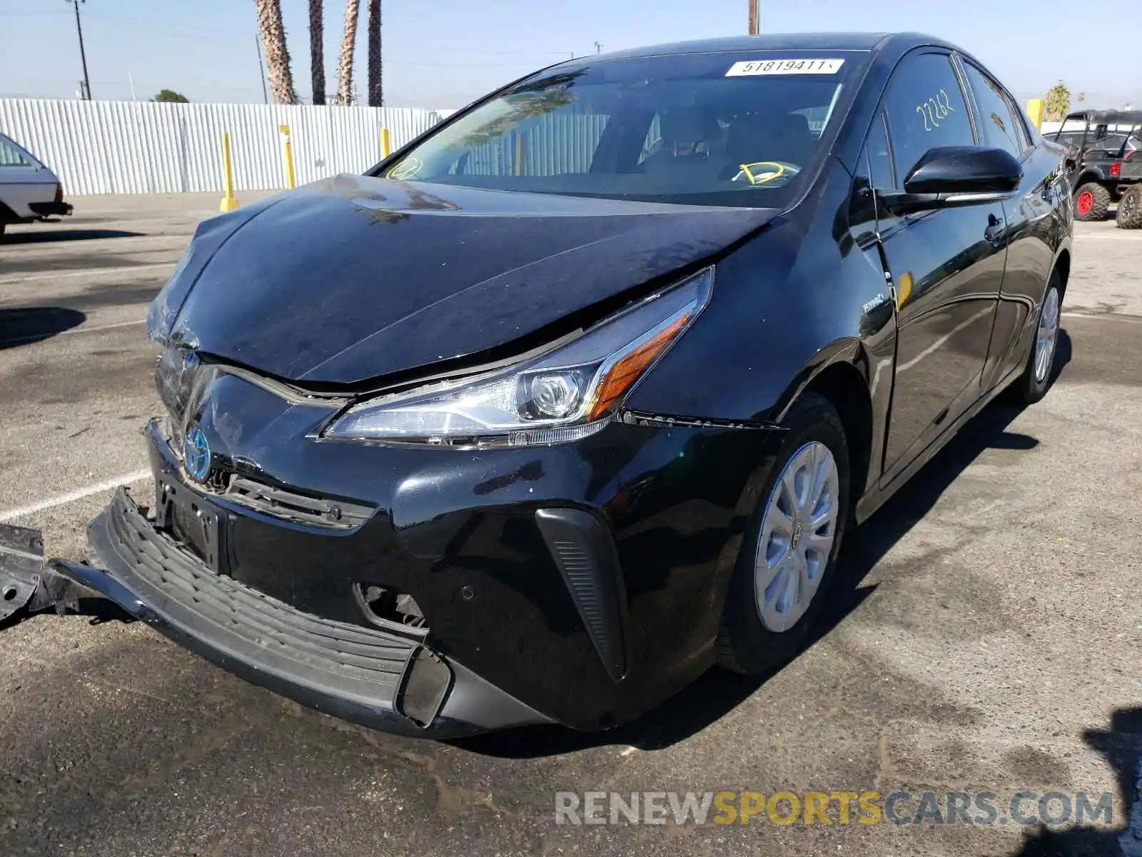 2 Photograph of a damaged car JTDKARFUXK3077061 TOYOTA PRIUS 2019