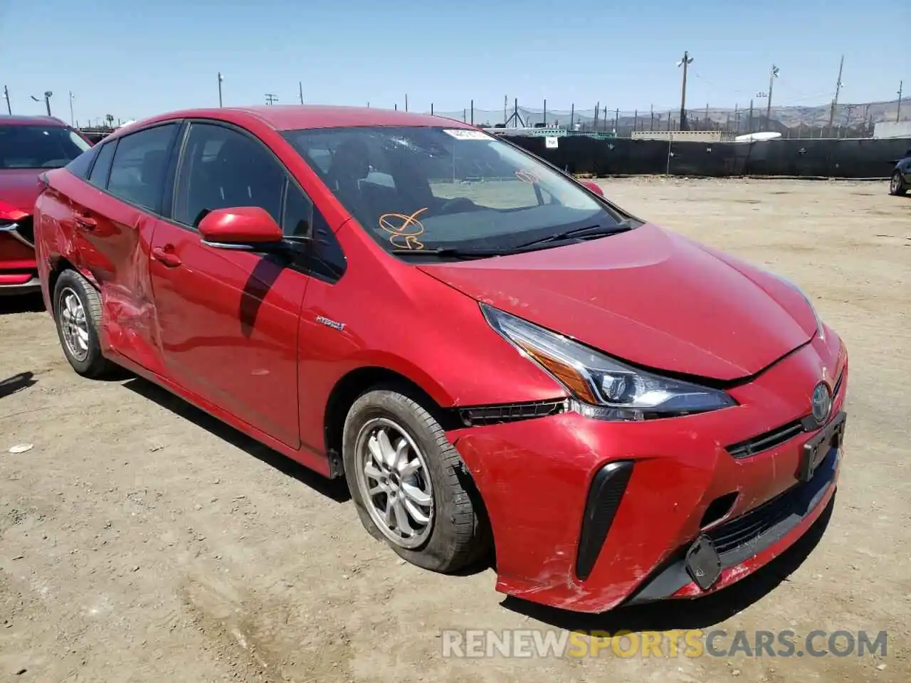 1 Photograph of a damaged car JTDKARFUXK3077724 TOYOTA PRIUS 2019