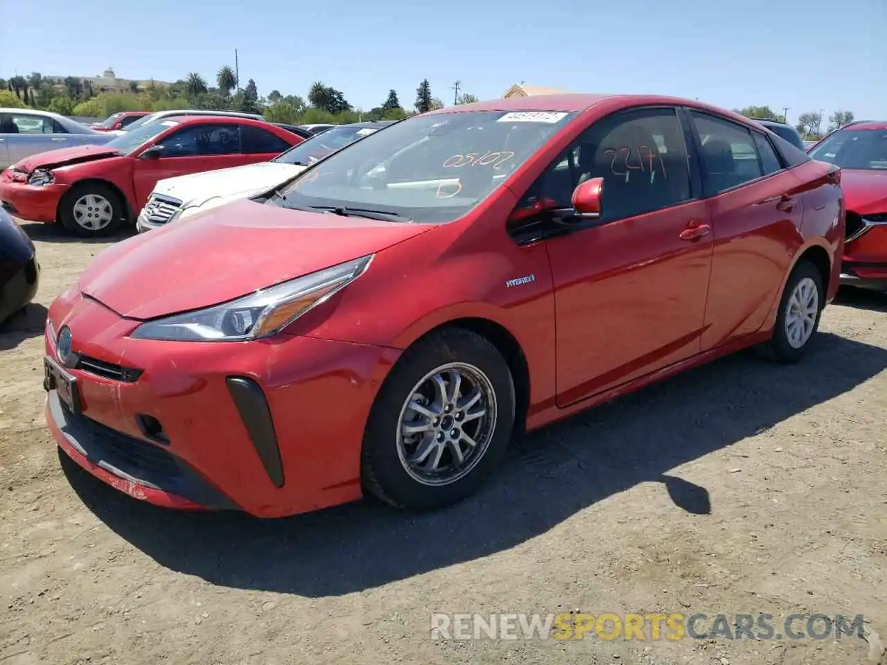 2 Photograph of a damaged car JTDKARFUXK3077724 TOYOTA PRIUS 2019