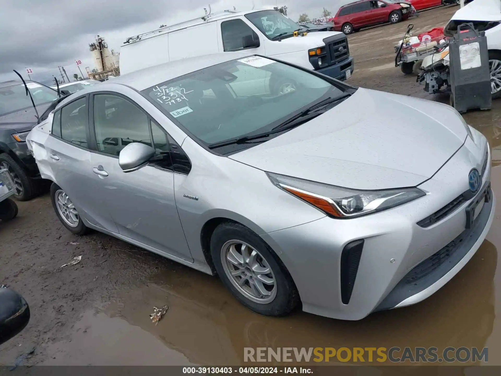 1 Photograph of a damaged car JTDKARFUXK3077934 TOYOTA PRIUS 2019