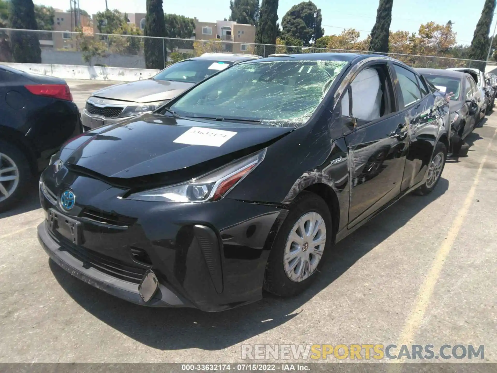 2 Photograph of a damaged car JTDKARFUXK3079439 TOYOTA PRIUS 2019