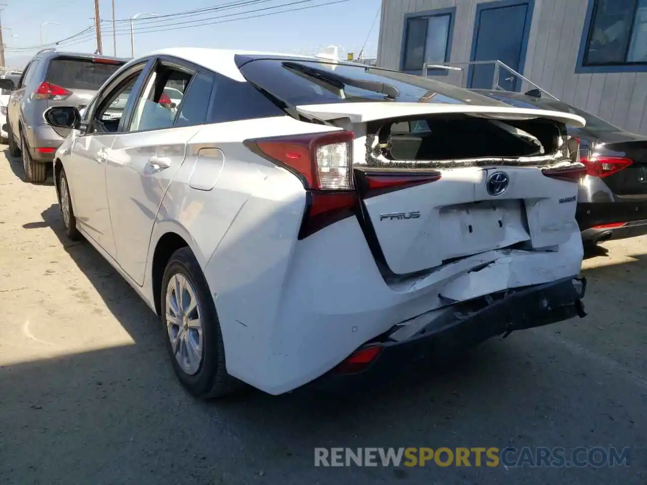 3 Photograph of a damaged car JTDKARFUXK3079800 TOYOTA PRIUS 2019