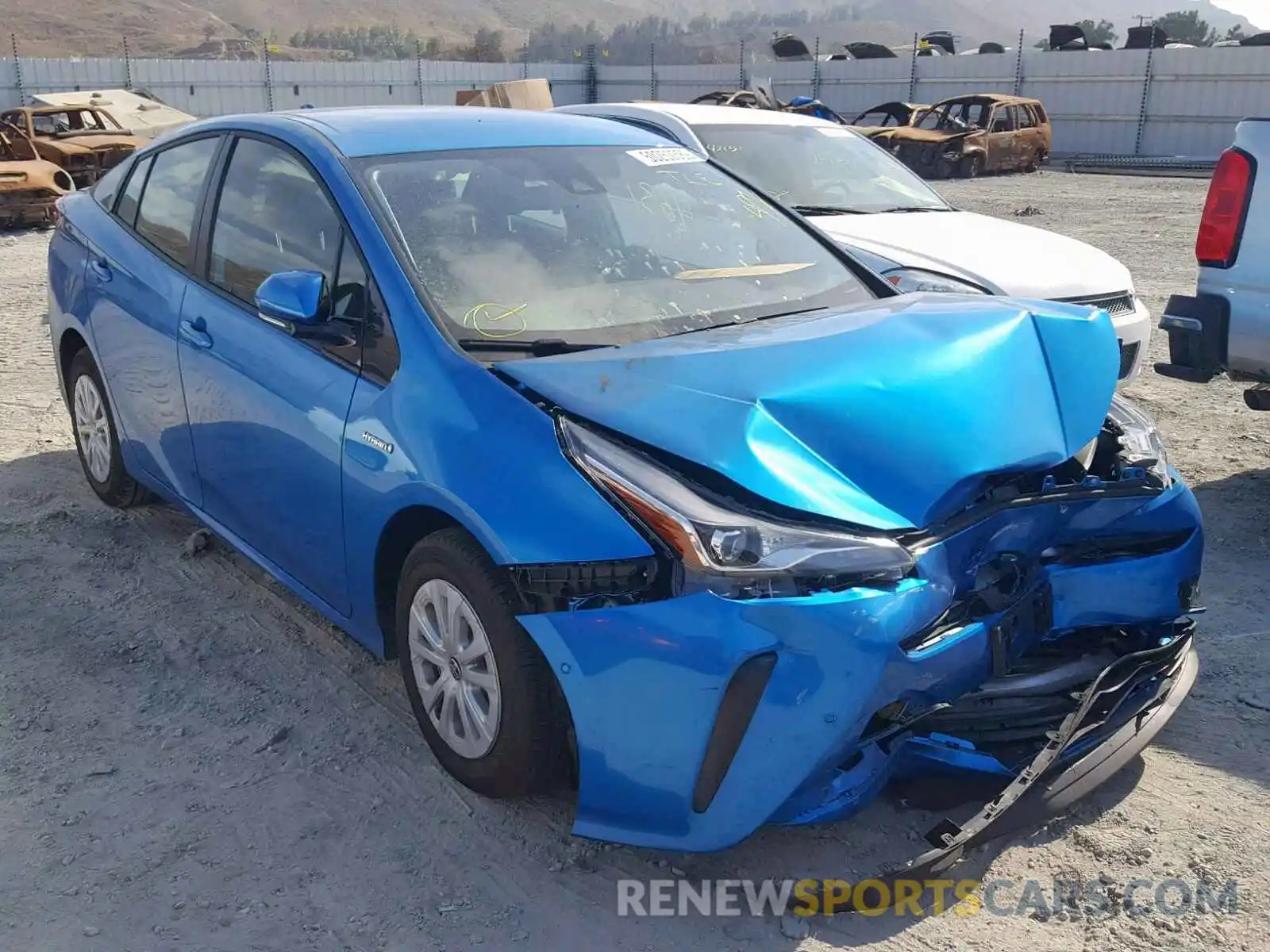 1 Photograph of a damaged car JTDKARFUXK3080235 TOYOTA PRIUS 2019