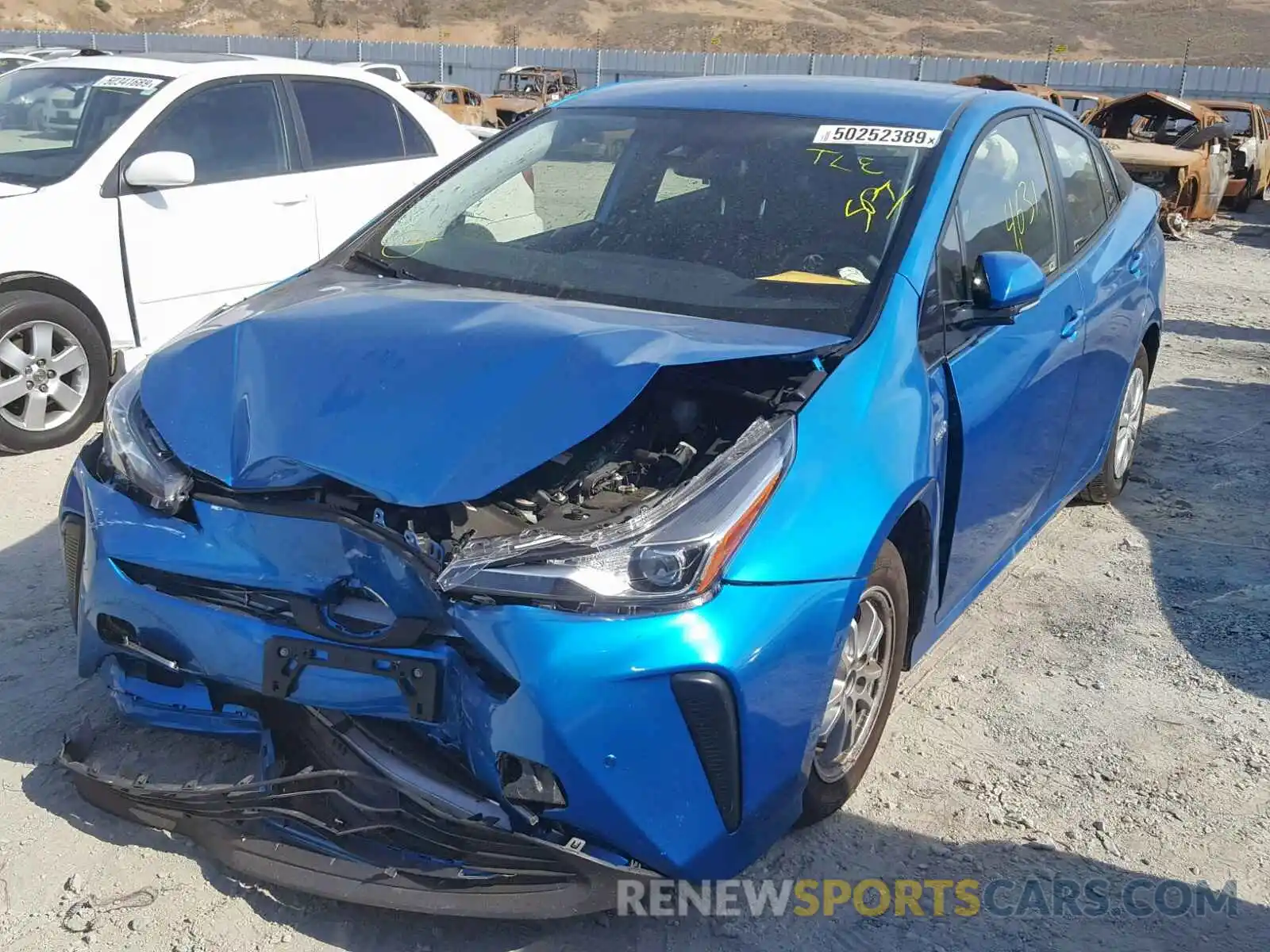 2 Photograph of a damaged car JTDKARFUXK3080235 TOYOTA PRIUS 2019