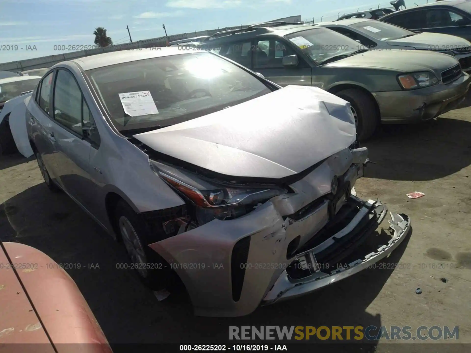 1 Photograph of a damaged car JTDKARFUXK3080591 TOYOTA PRIUS 2019