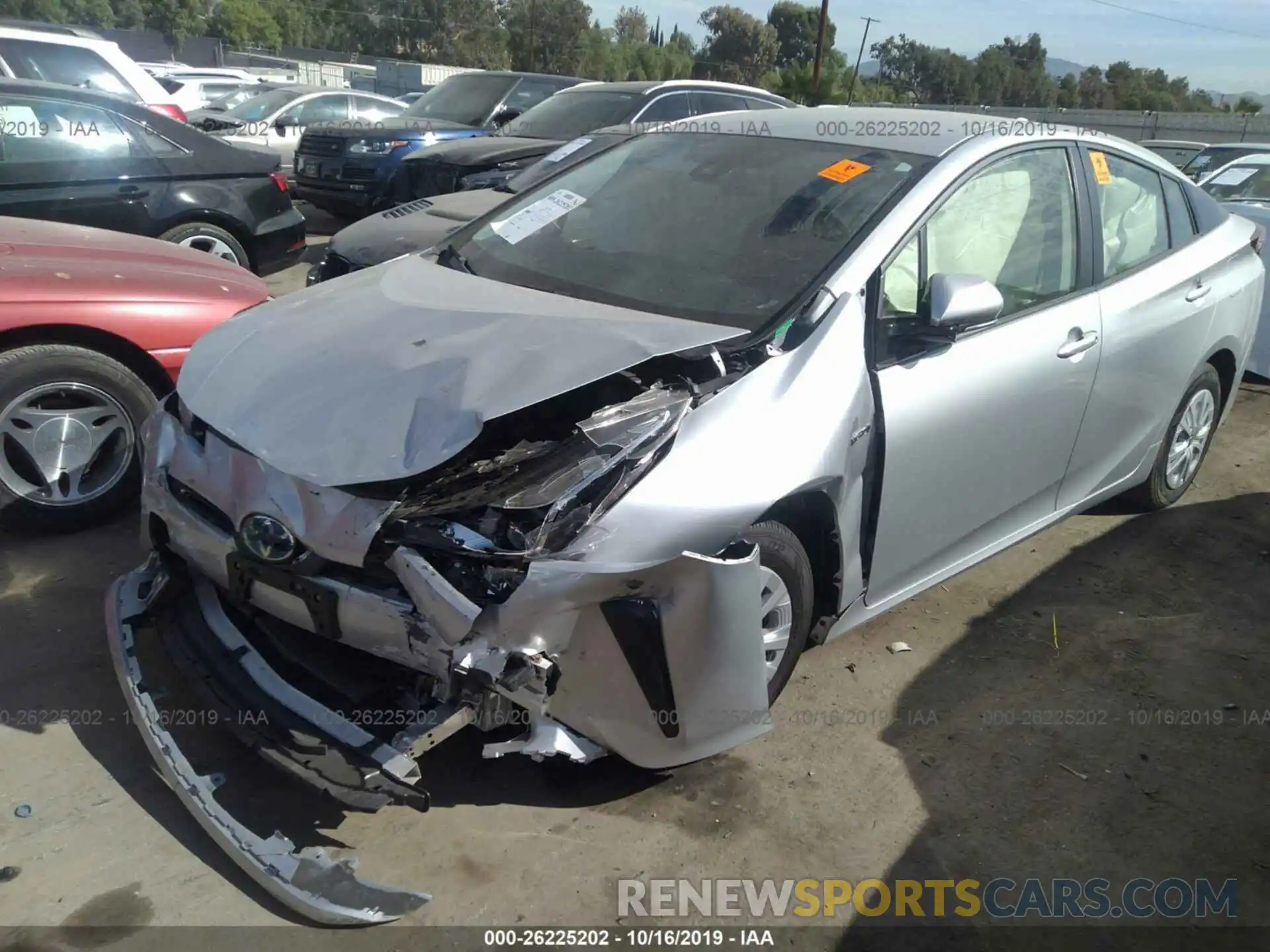 2 Photograph of a damaged car JTDKARFUXK3080591 TOYOTA PRIUS 2019