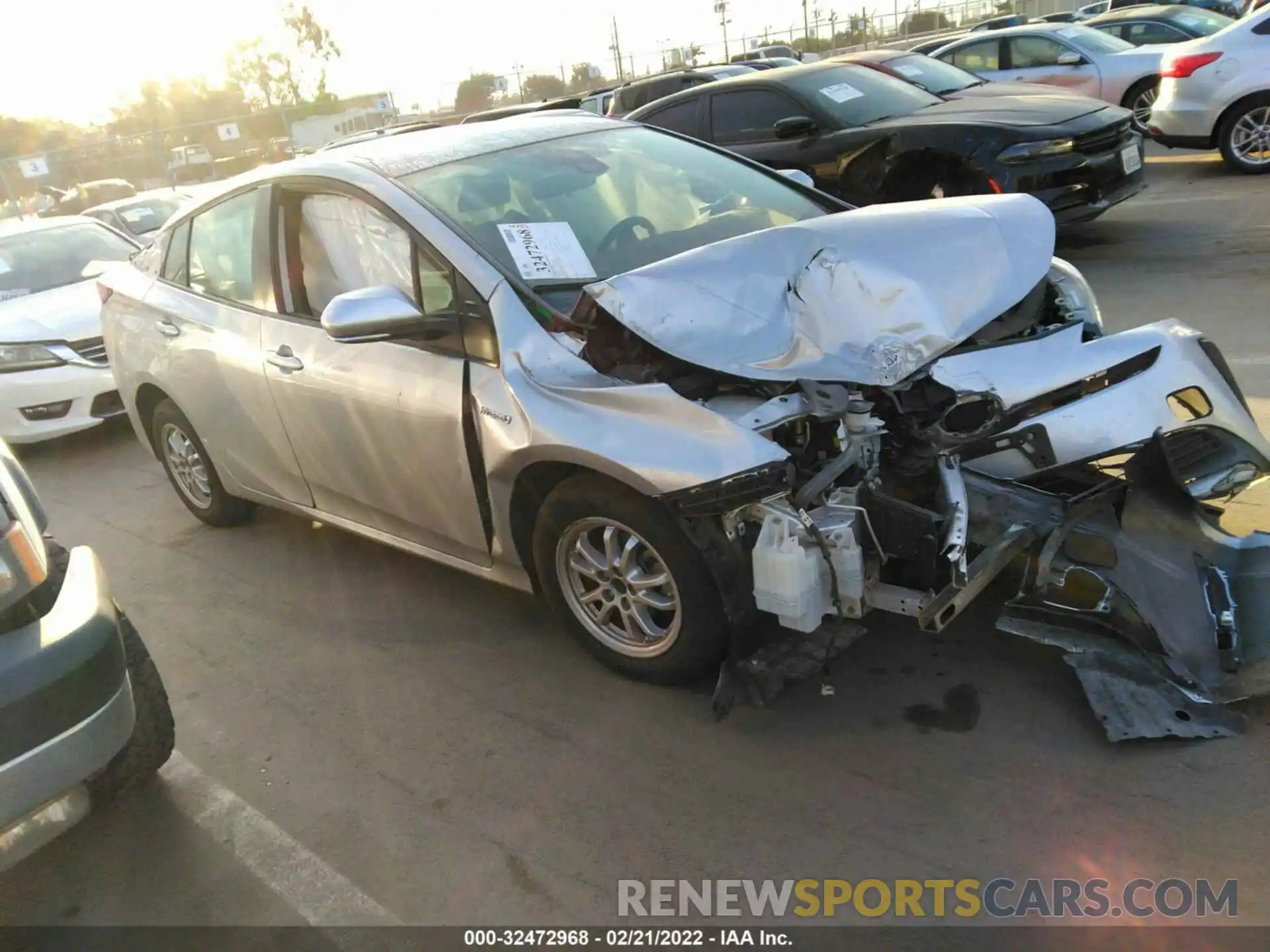 1 Photograph of a damaged car JTDKARFUXK3080610 TOYOTA PRIUS 2019