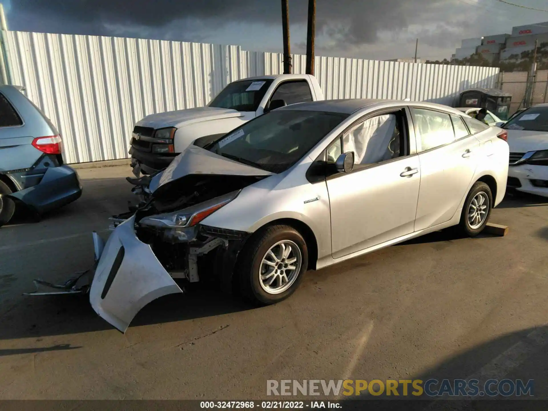 2 Photograph of a damaged car JTDKARFUXK3080610 TOYOTA PRIUS 2019