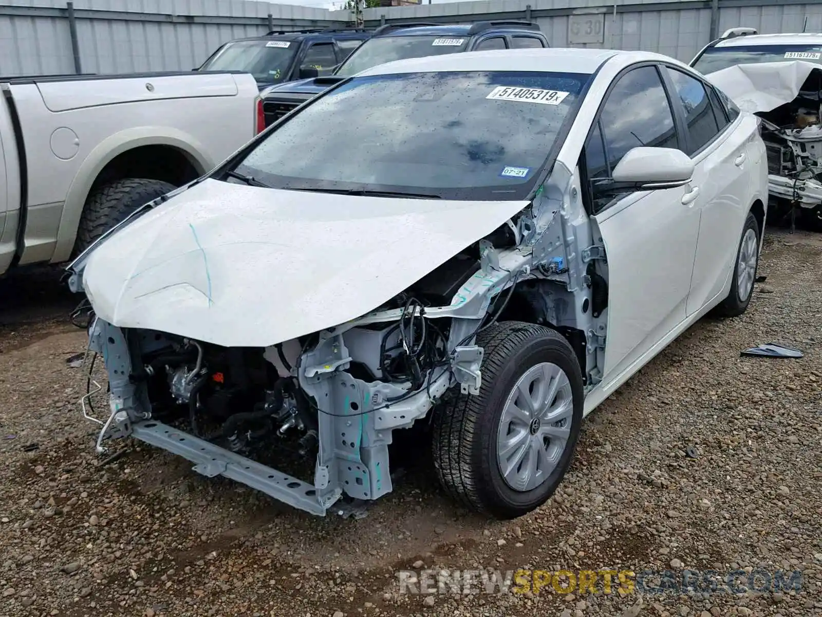 2 Photograph of a damaged car JTDKARFUXK3082356 TOYOTA PRIUS 2019
