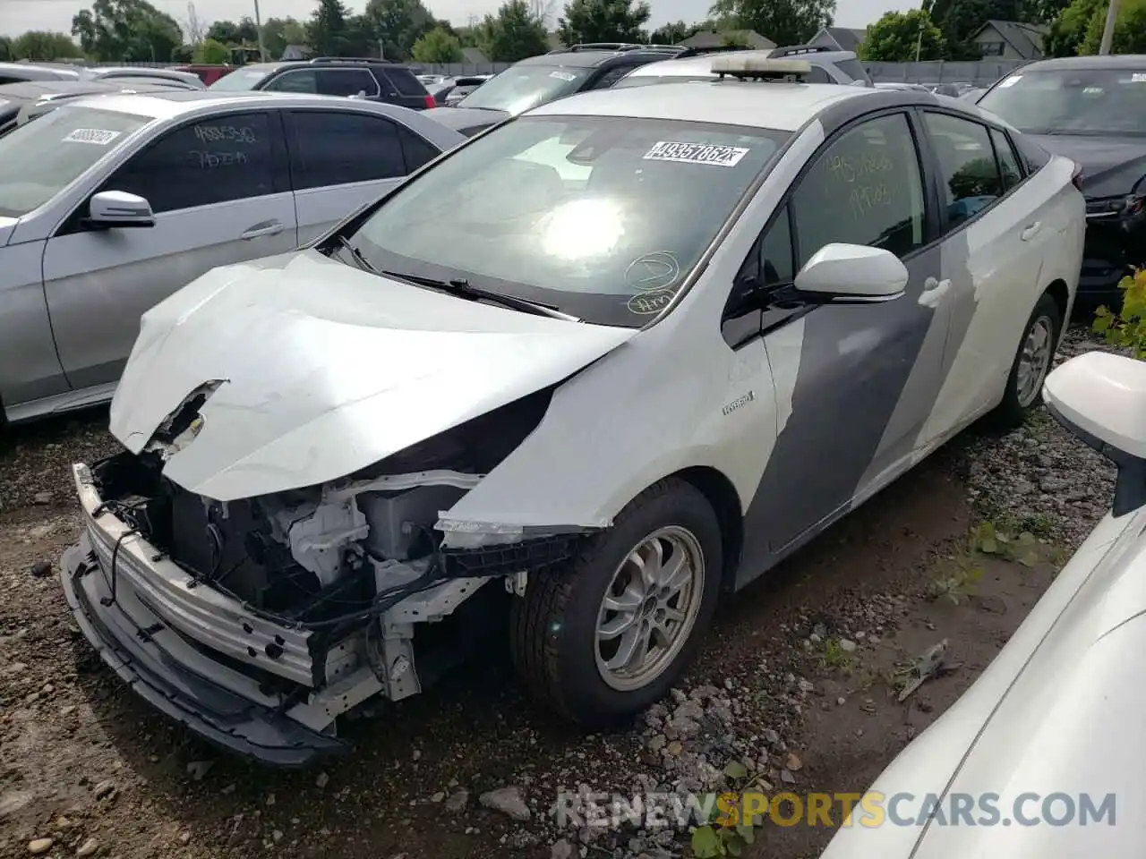 2 Photograph of a damaged car JTDKARFUXK3082759 TOYOTA PRIUS 2019