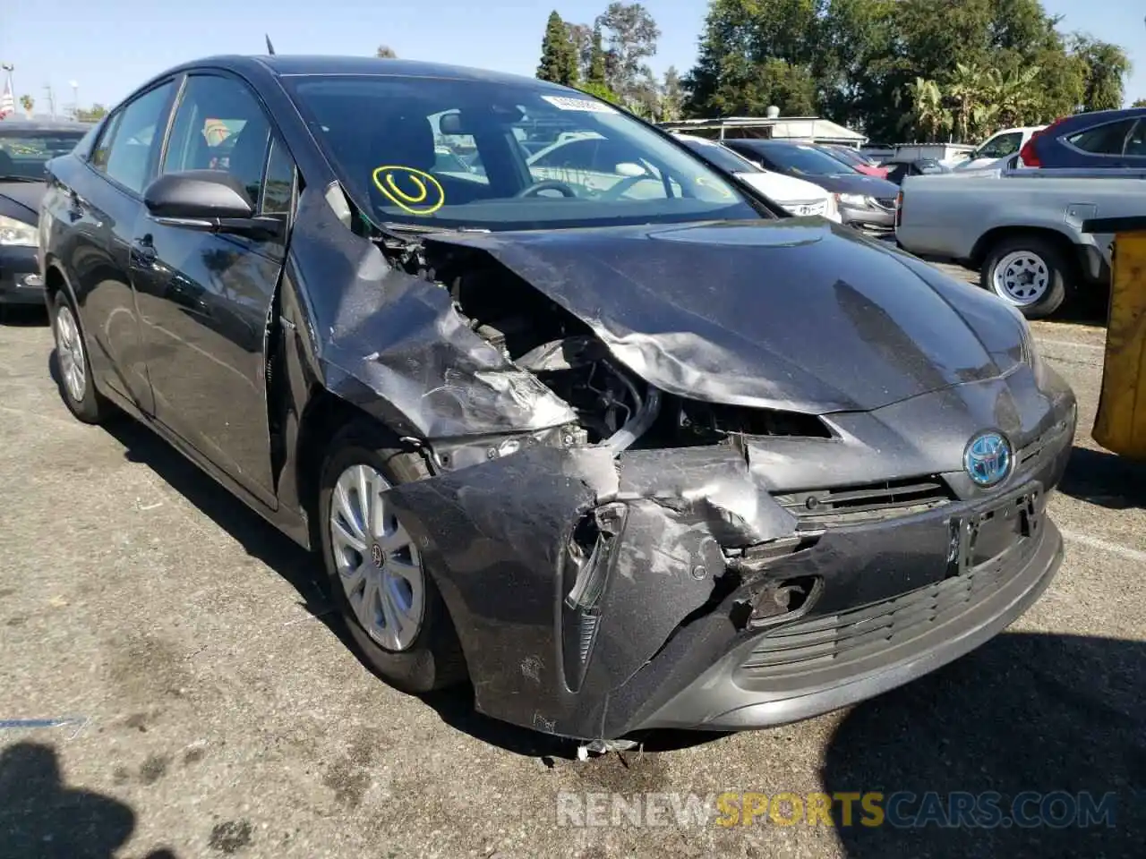 1 Photograph of a damaged car JTDKARFUXK3082891 TOYOTA PRIUS 2019