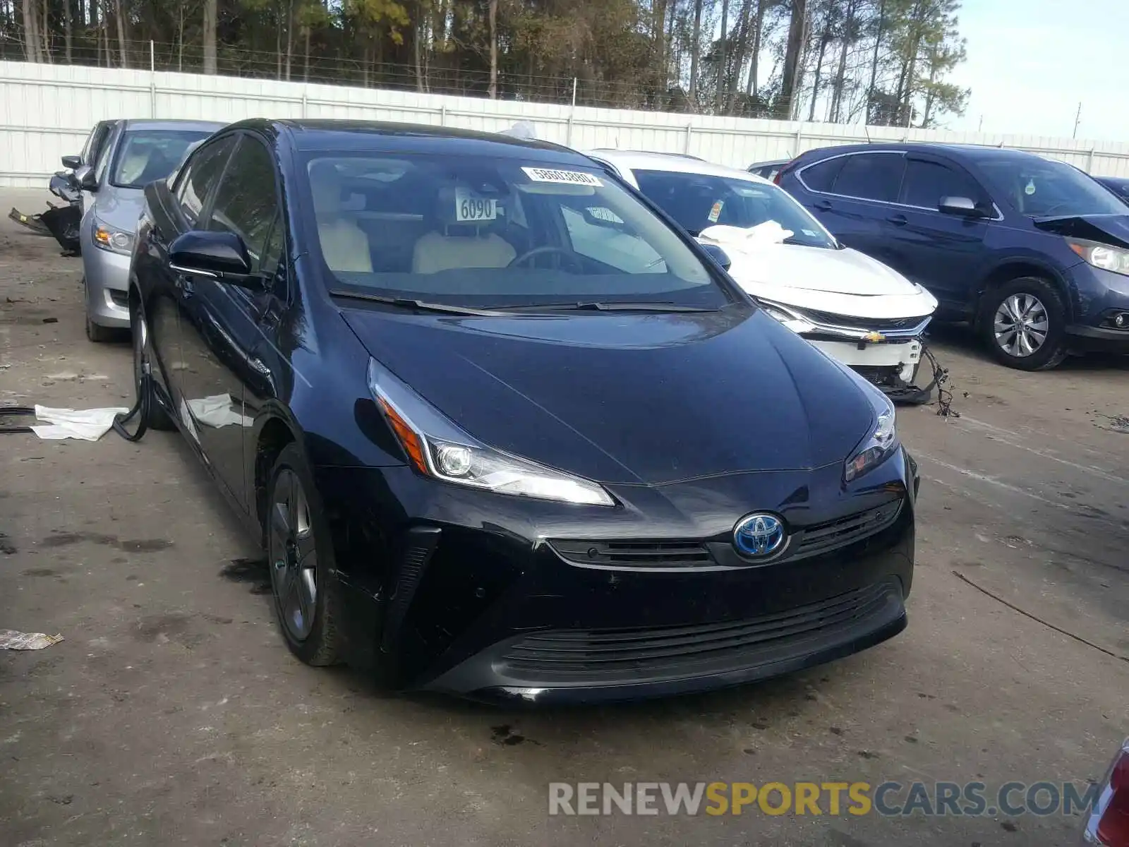 1 Photograph of a damaged car JTDKARFUXK3083023 TOYOTA PRIUS 2019