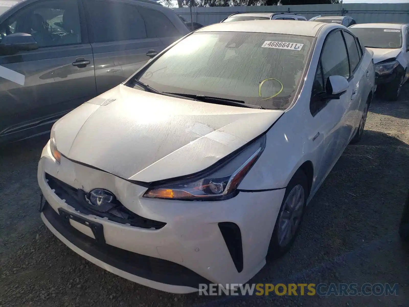 2 Photograph of a damaged car JTDKARFUXK3084446 TOYOTA PRIUS 2019