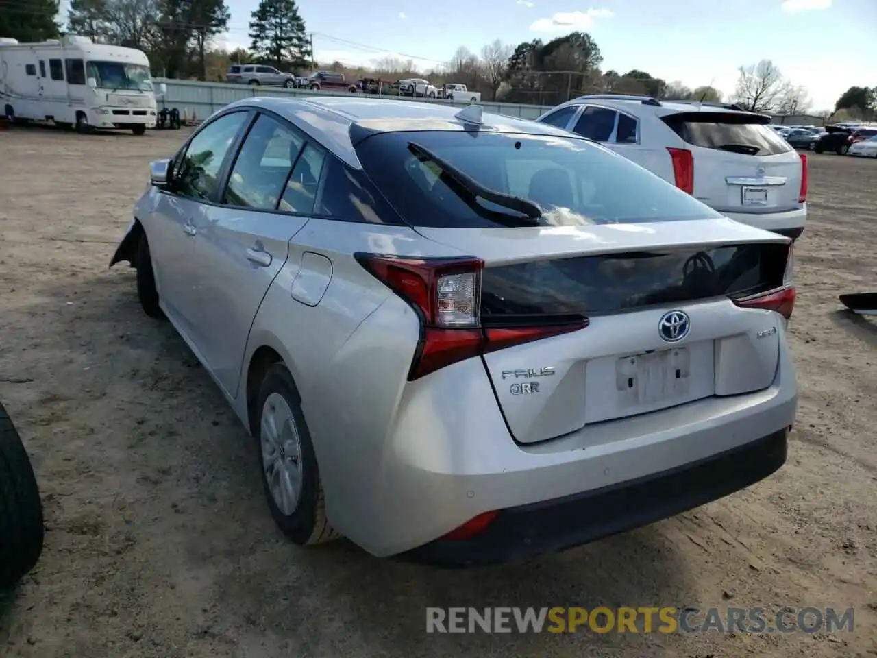 3 Photograph of a damaged car JTDKARFUXK3084768 TOYOTA PRIUS 2019