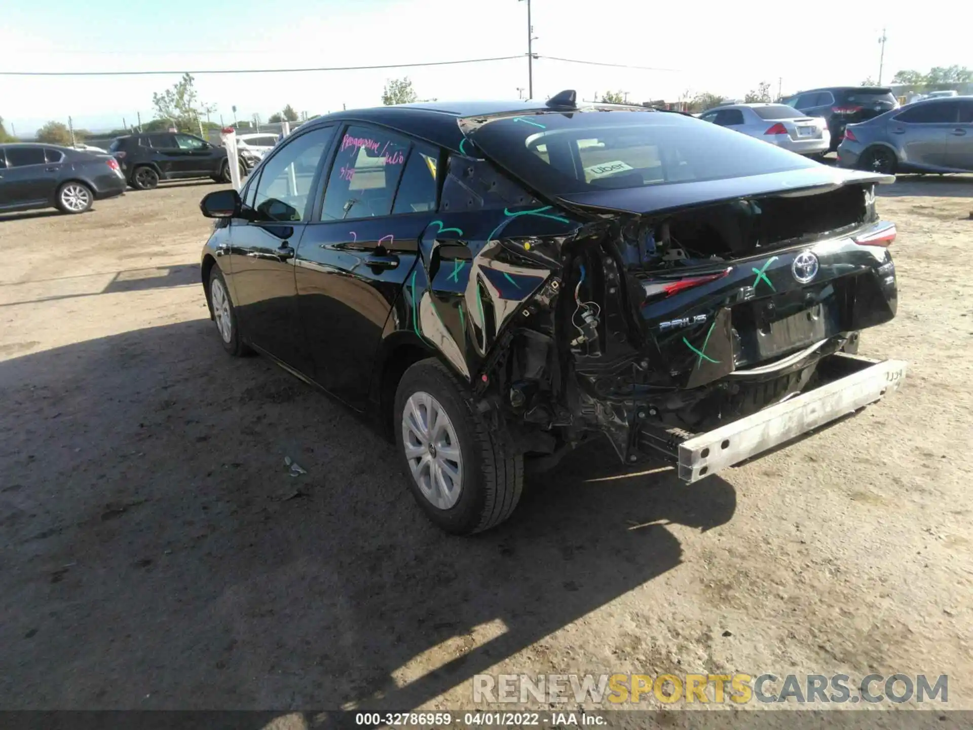 3 Photograph of a damaged car JTDKARFUXK3085497 TOYOTA PRIUS 2019