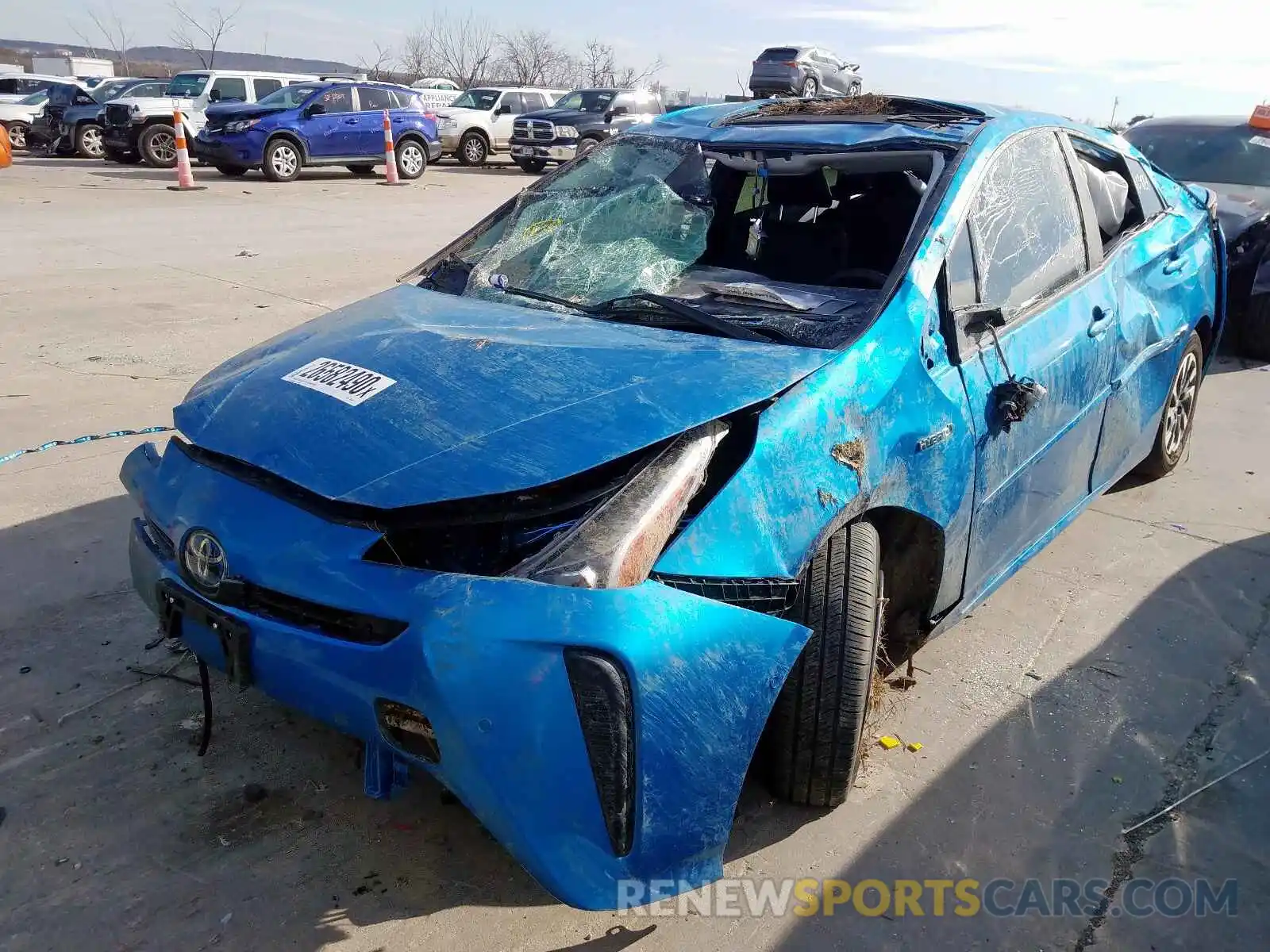 2 Photograph of a damaged car JTDKARFUXK3085547 TOYOTA PRIUS 2019