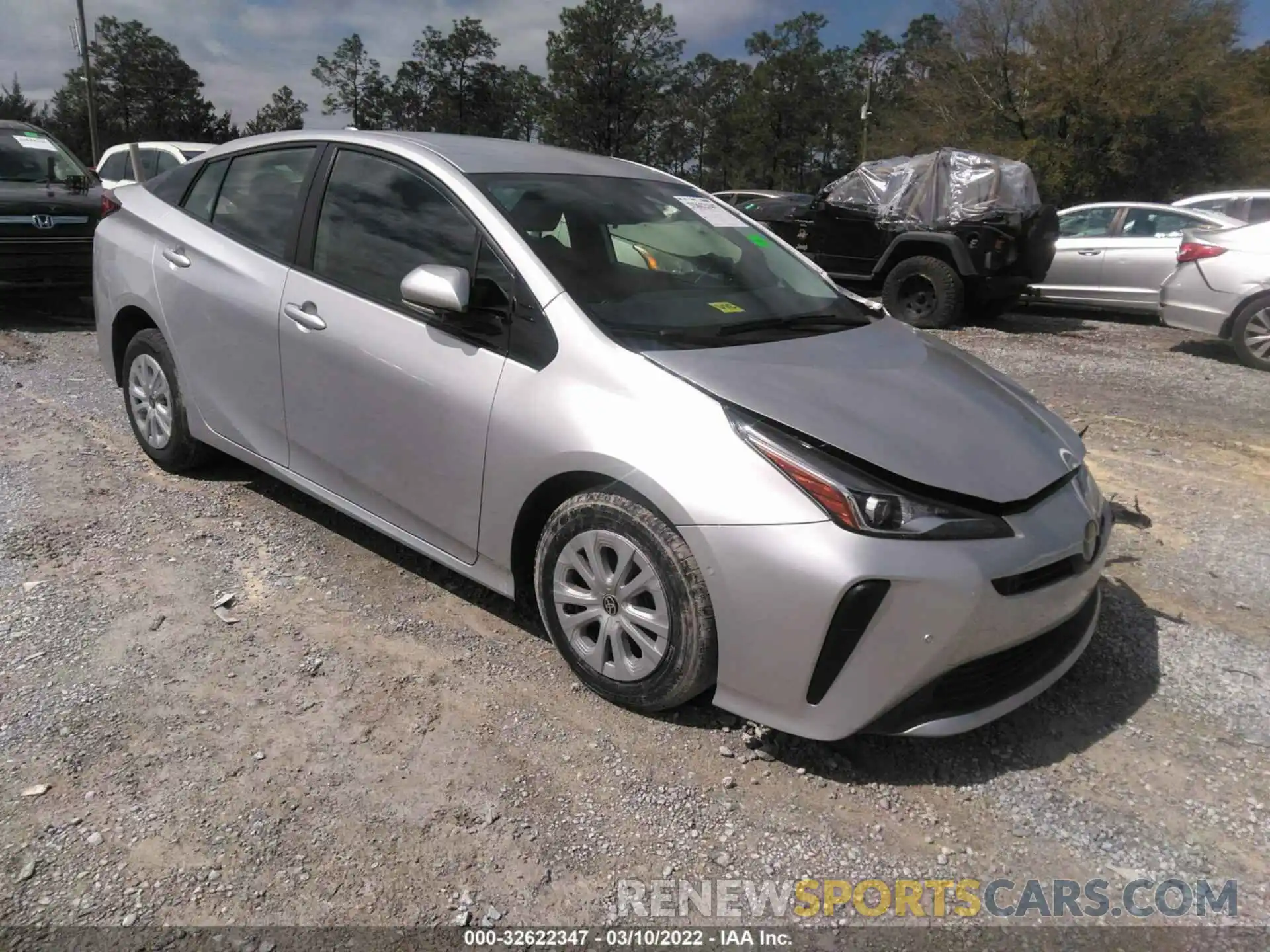 1 Photograph of a damaged car JTDKARFUXK3086147 TOYOTA PRIUS 2019