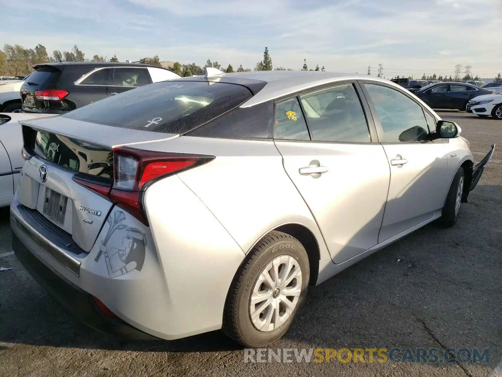 4 Photograph of a damaged car JTDKARFUXK3086648 TOYOTA PRIUS 2019