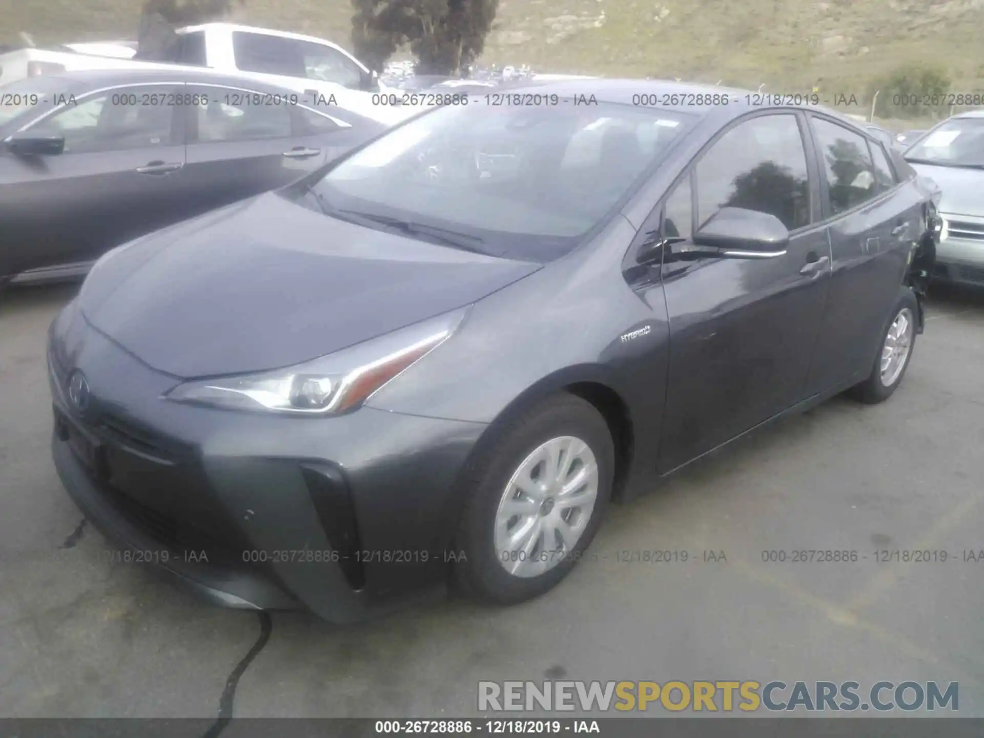 2 Photograph of a damaged car JTDKARFUXK3087072 TOYOTA PRIUS 2019