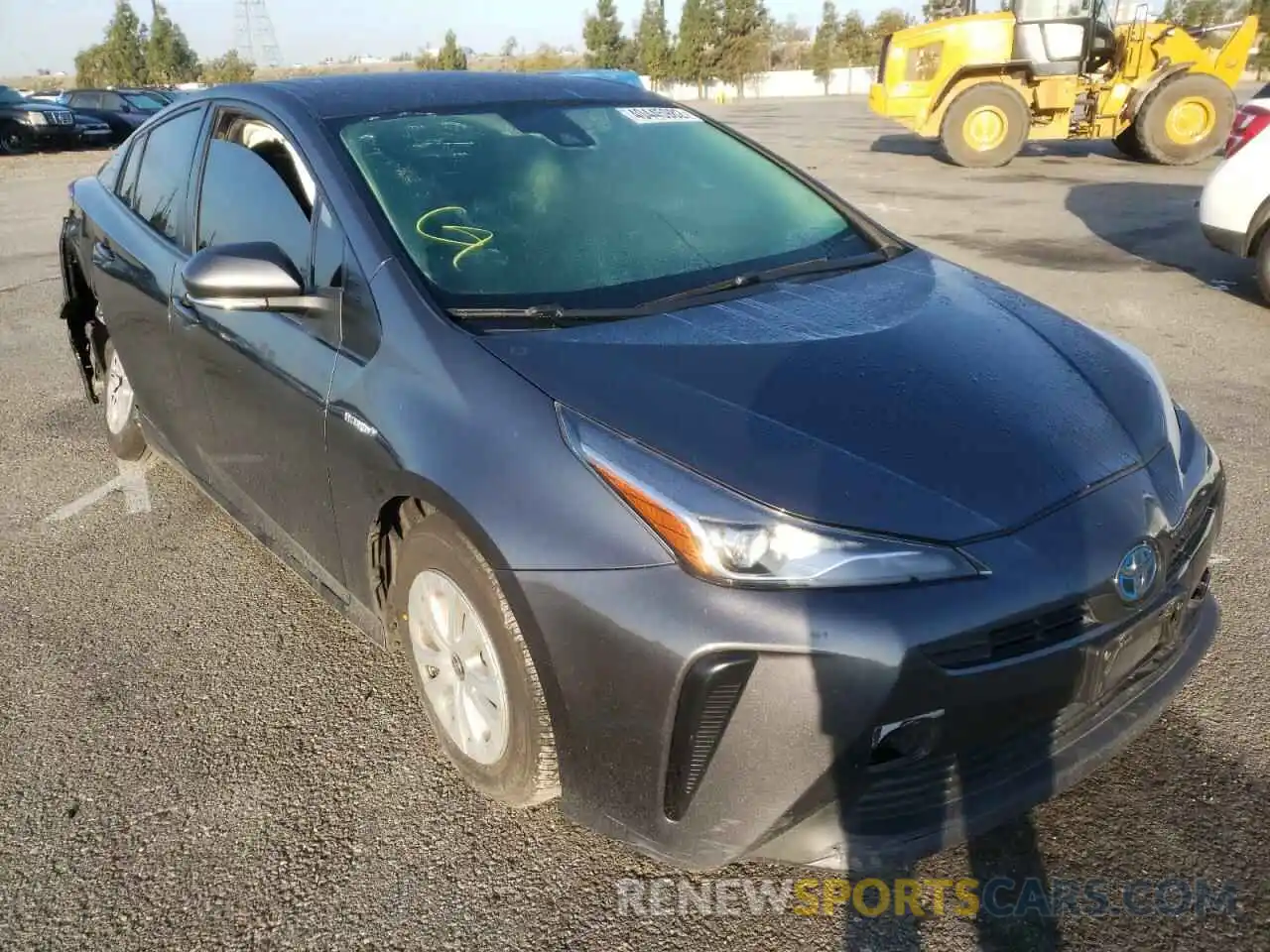 1 Photograph of a damaged car JTDKARFUXK3087251 TOYOTA PRIUS 2019