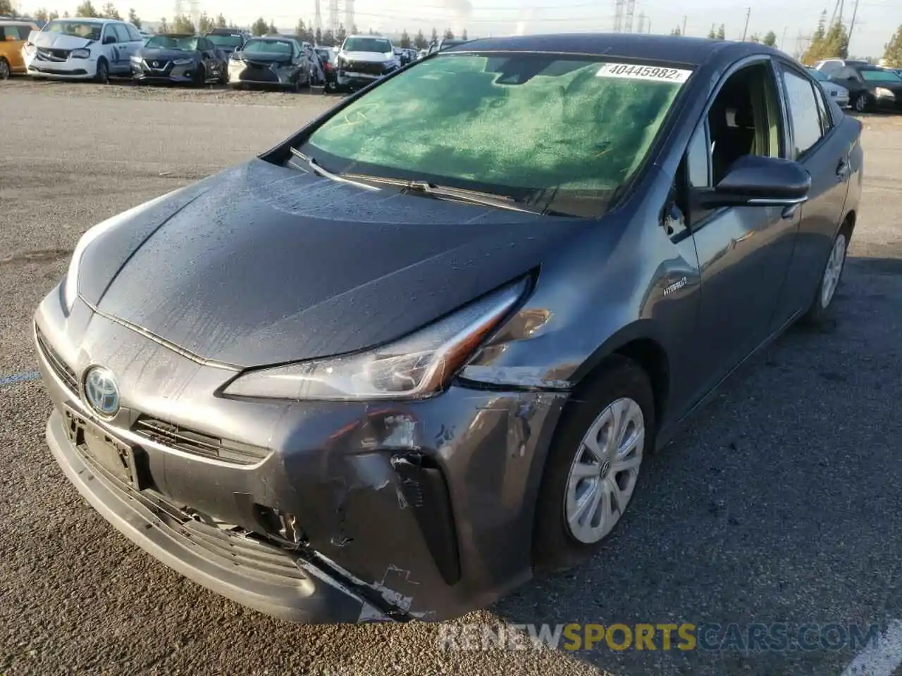 2 Photograph of a damaged car JTDKARFUXK3087251 TOYOTA PRIUS 2019