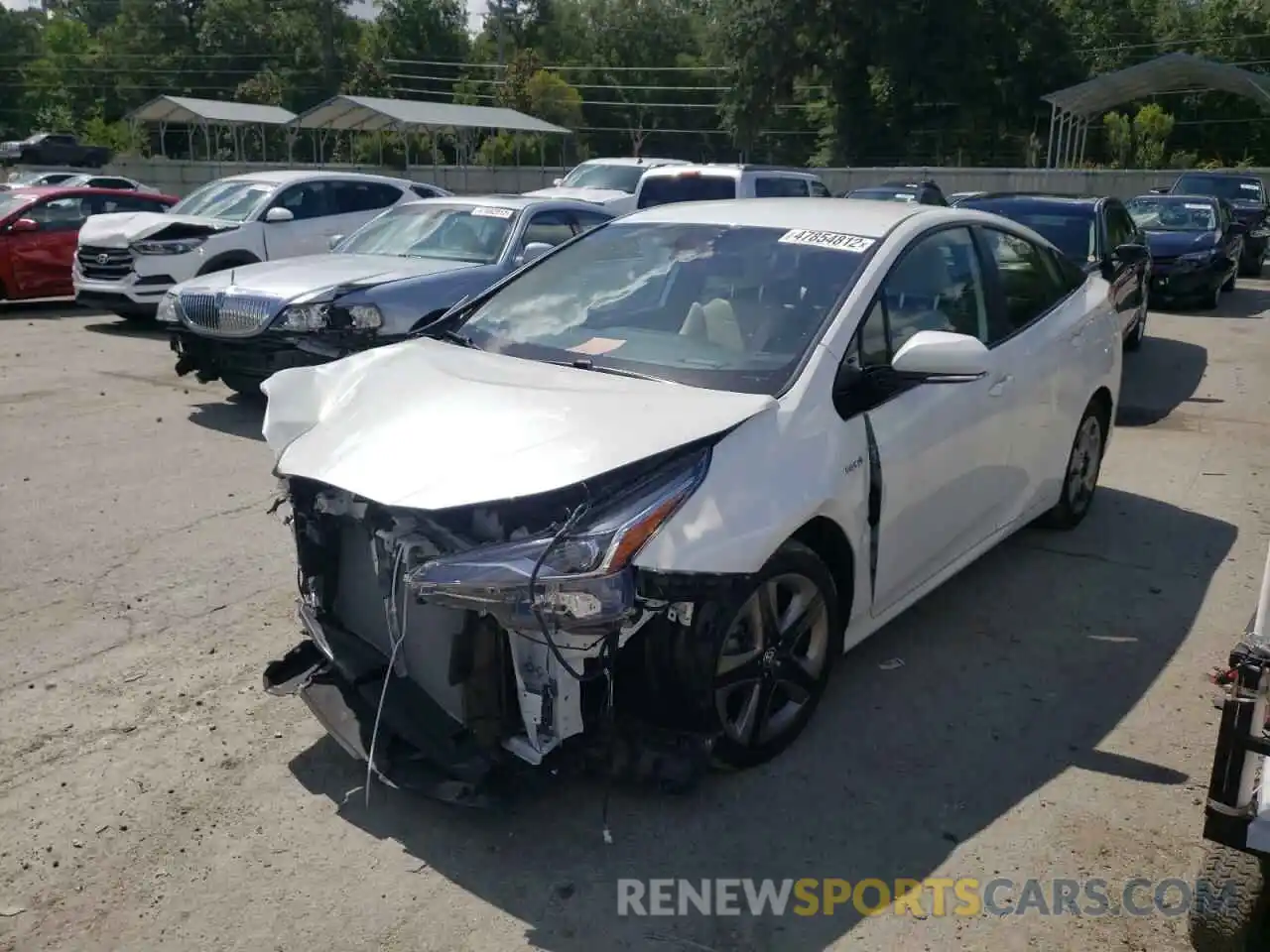 2 Photograph of a damaged car JTDKARFUXK3087640 TOYOTA PRIUS 2019