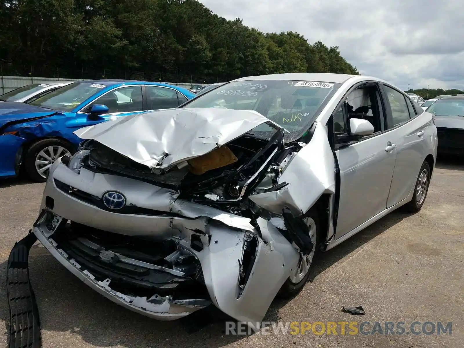 2 Photograph of a damaged car JTDKARFUXK3088030 TOYOTA PRIUS 2019