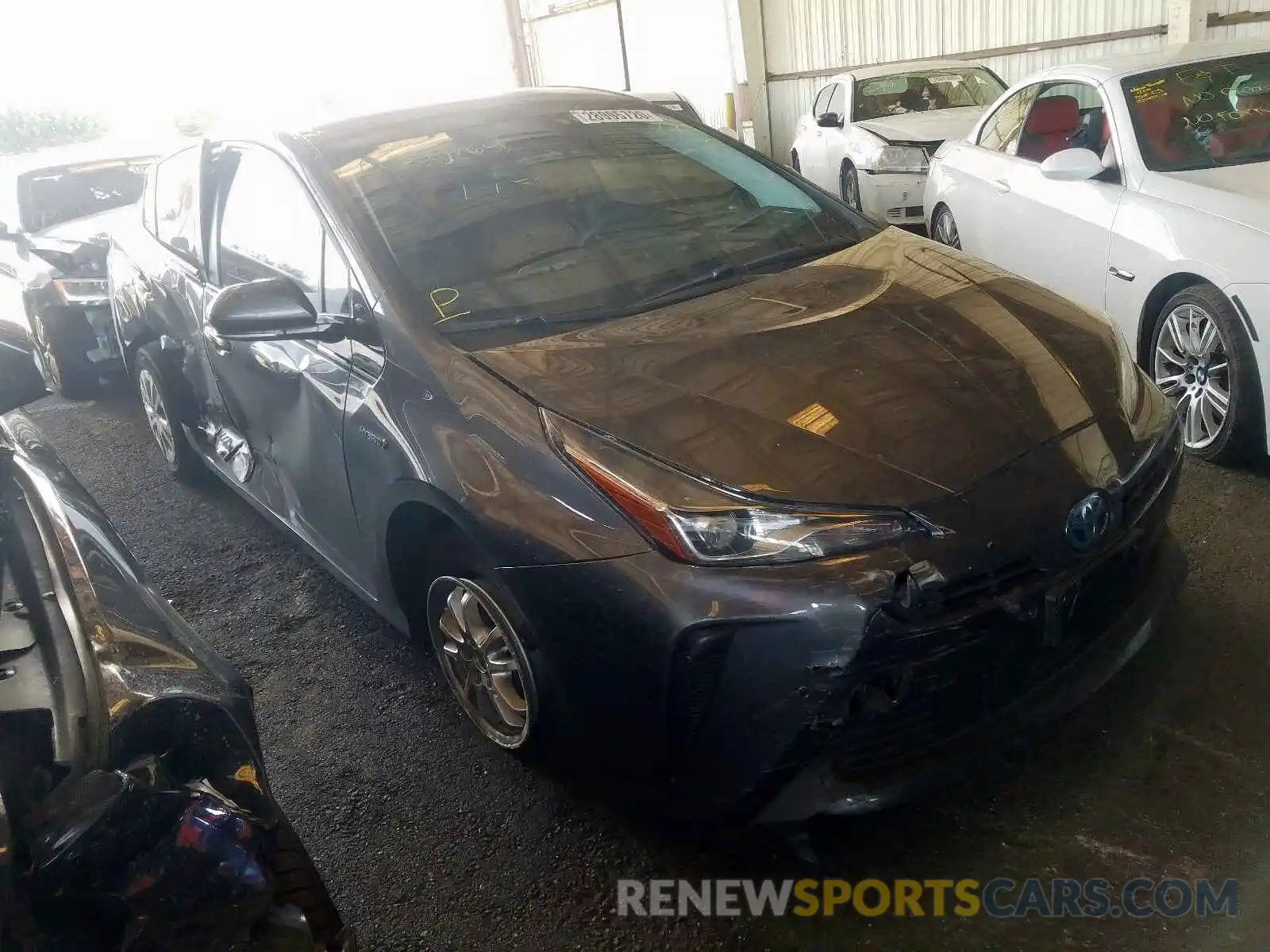 1 Photograph of a damaged car JTDKARFUXK3088285 TOYOTA PRIUS 2019