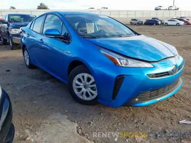 1 Photograph of a damaged car JTDKARFUXK3089162 TOYOTA PRIUS 2019