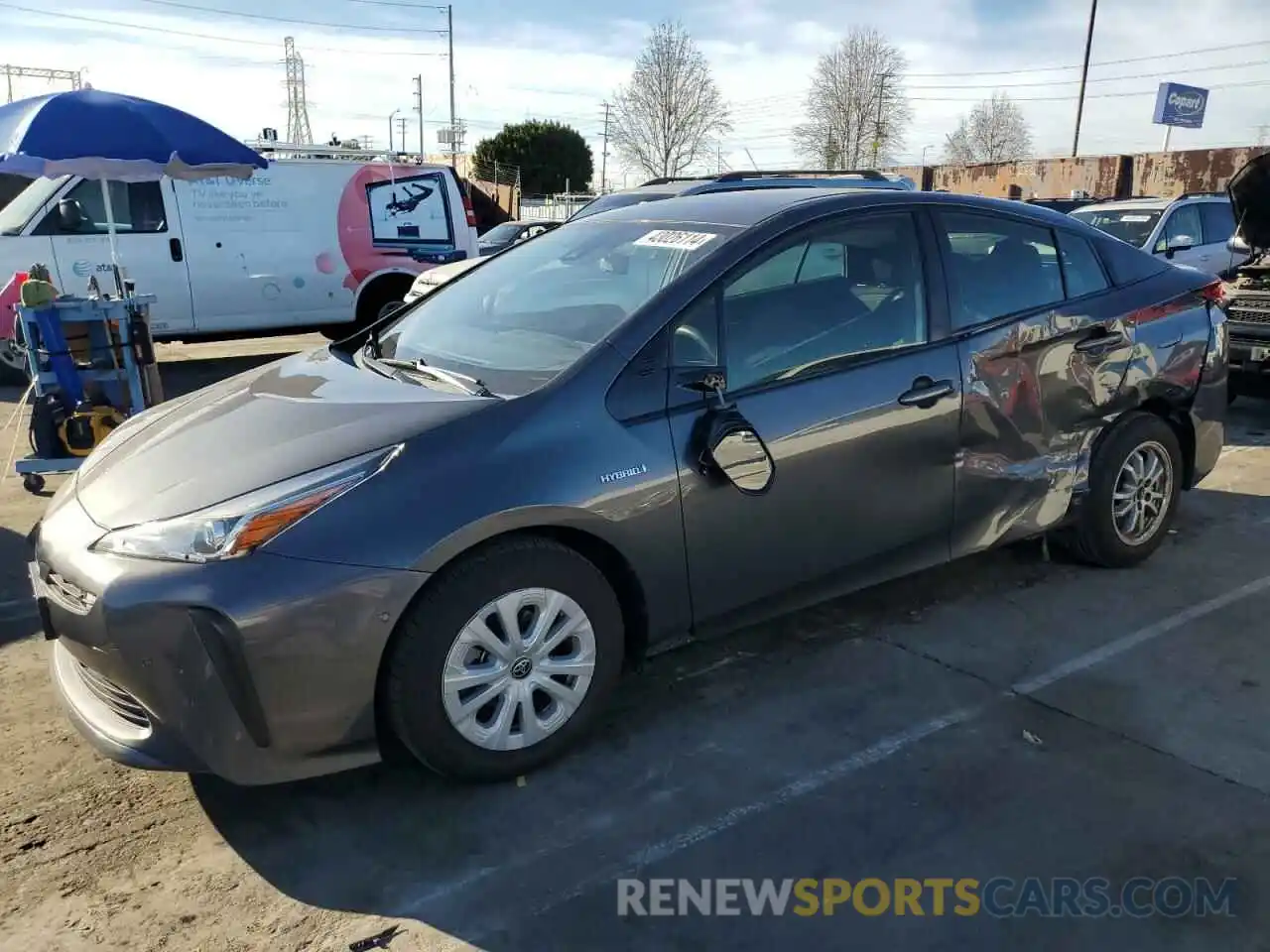 1 Photograph of a damaged car JTDKARFUXK3089369 TOYOTA PRIUS 2019