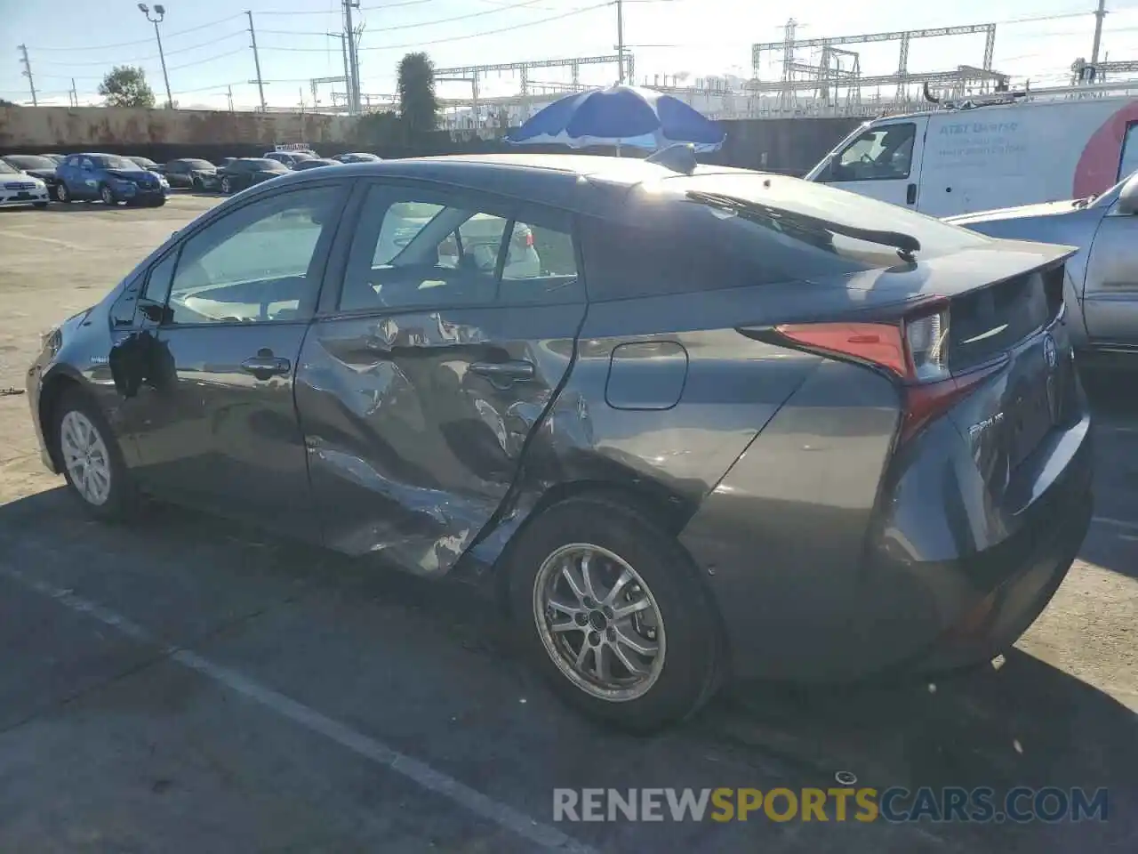 2 Photograph of a damaged car JTDKARFUXK3089369 TOYOTA PRIUS 2019