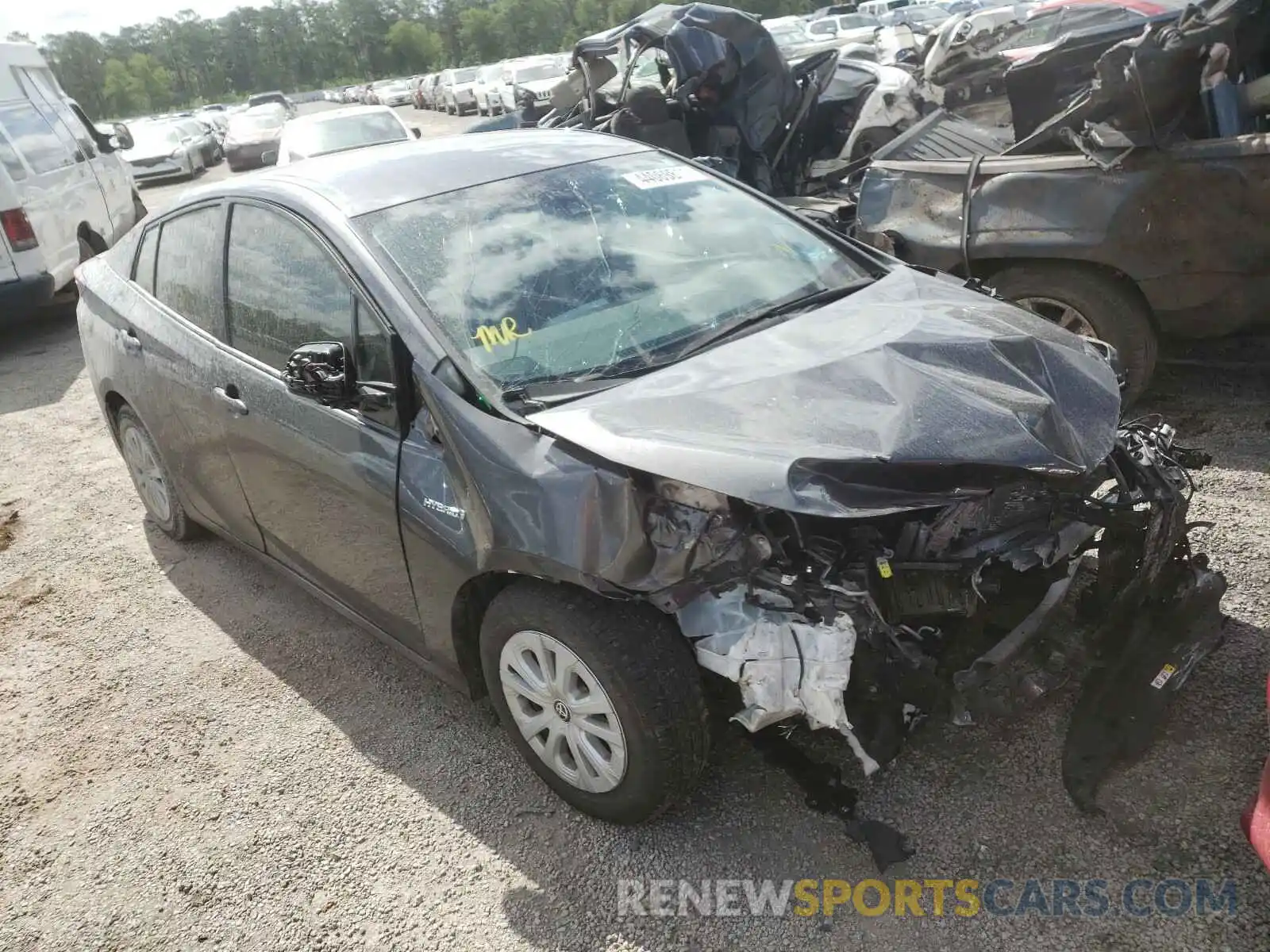 1 Photograph of a damaged car JTDKARFUXK3090974 TOYOTA PRIUS 2019