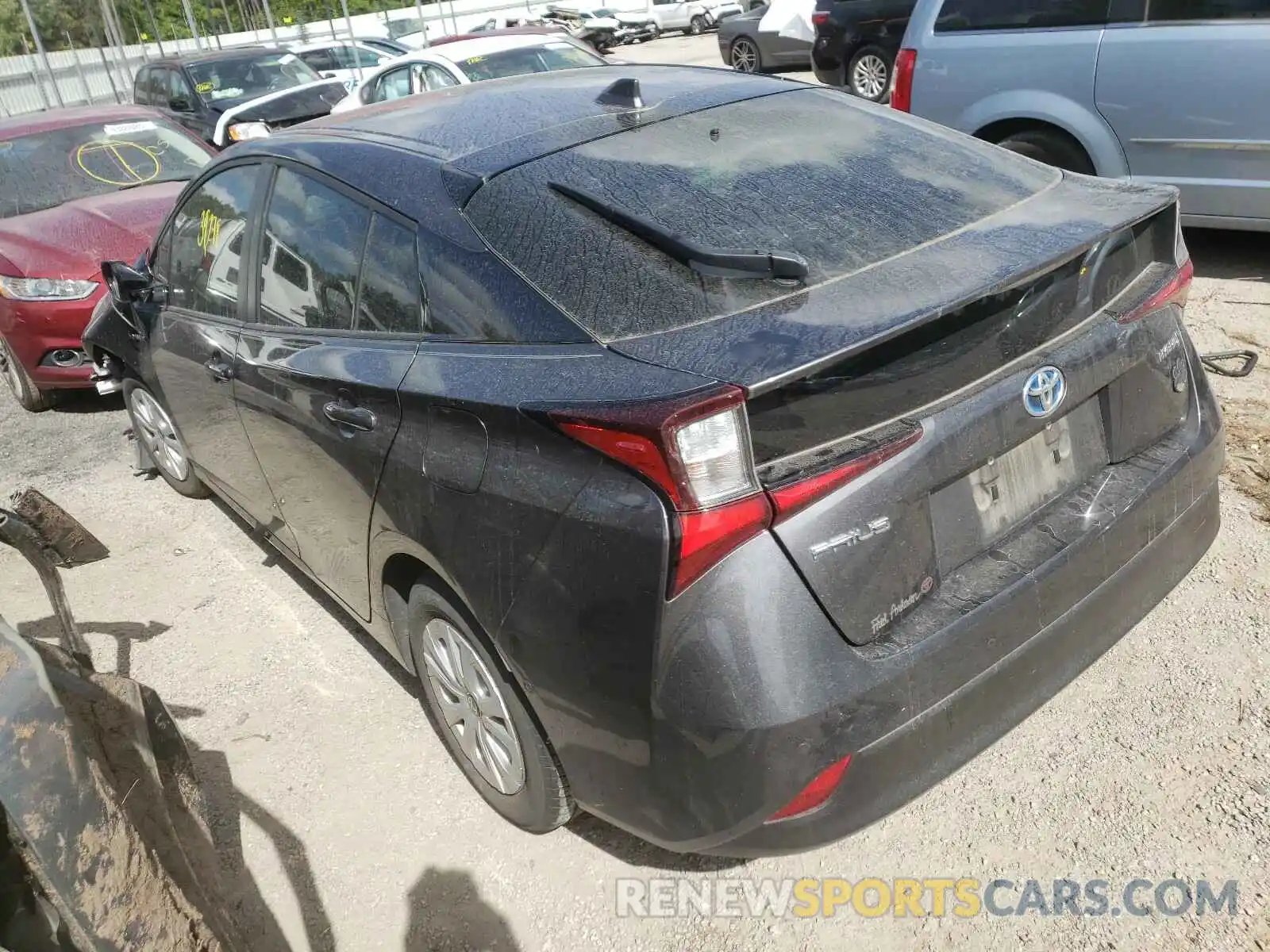 3 Photograph of a damaged car JTDKARFUXK3090974 TOYOTA PRIUS 2019