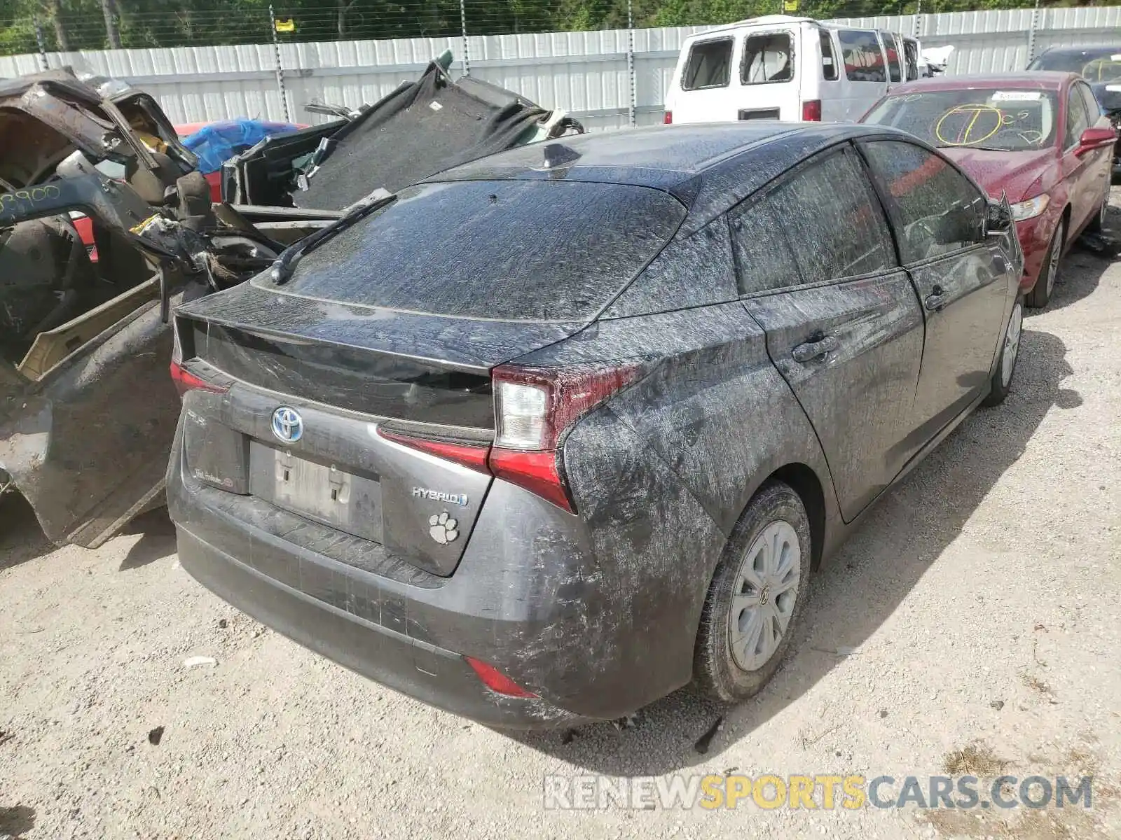 4 Фотография поврежденного автомобиля JTDKARFUXK3090974 TOYOTA PRIUS 2019