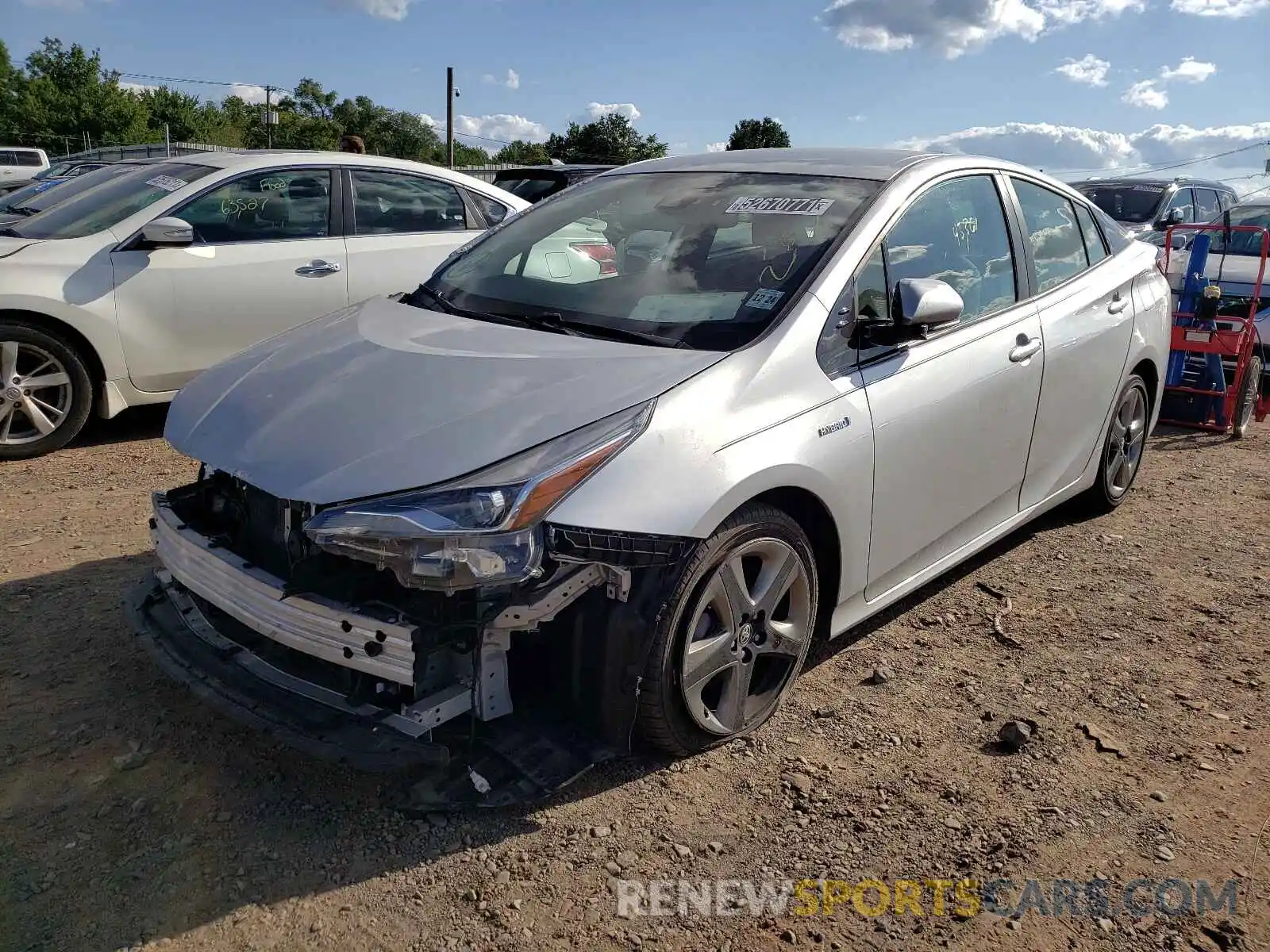 2 Photograph of a damaged car JTDKARFUXK3091123 TOYOTA PRIUS 2019